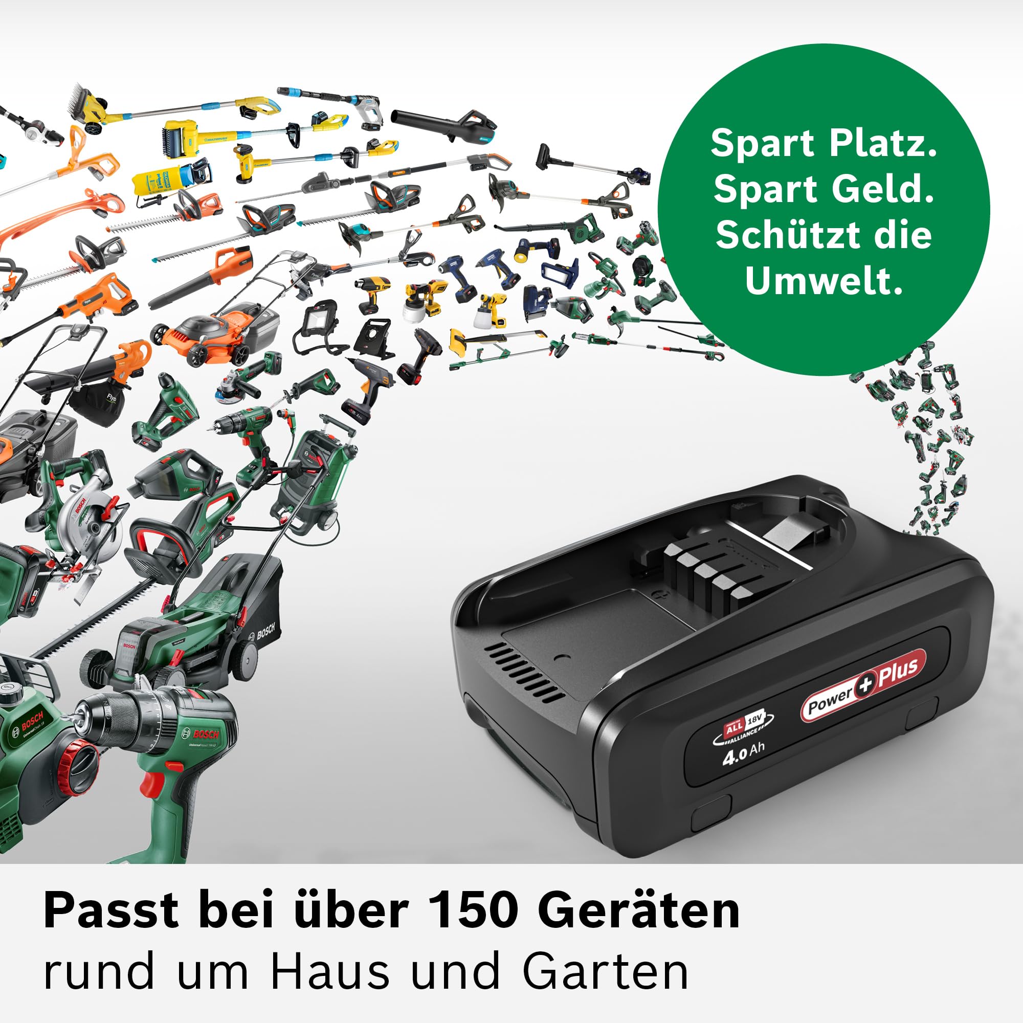 Bosch Wechsel-Akku BHZUB1840, 4.0 Ah, 18V, Power for All Alliance, geeignet für alle kabellosen Unlimited Staubsauger, extra Lange Laufzeit, hohe Leistung, zur Reinigung großer Flächen, schwarz