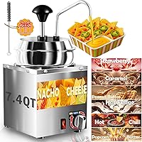 Vista 11 de Dispensador de queso Nacho, dispensador de queso nacho de 4.6 cuartos de galón con bomba, calentador de queso de dulce de azúcar caliente de acero