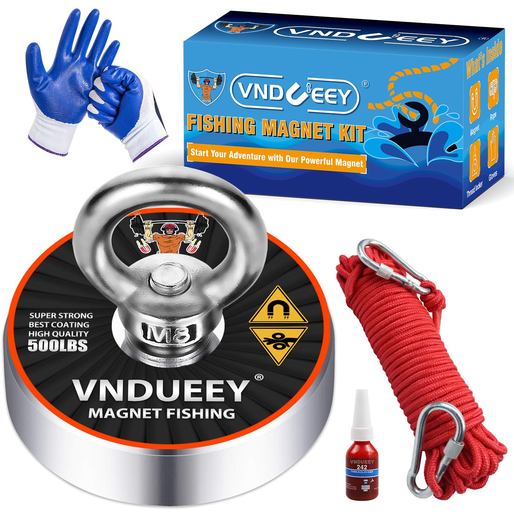 Amazon.com: VNDUEEY Magnet Fishing Kit, 500Lbs(227Kg) Fishing