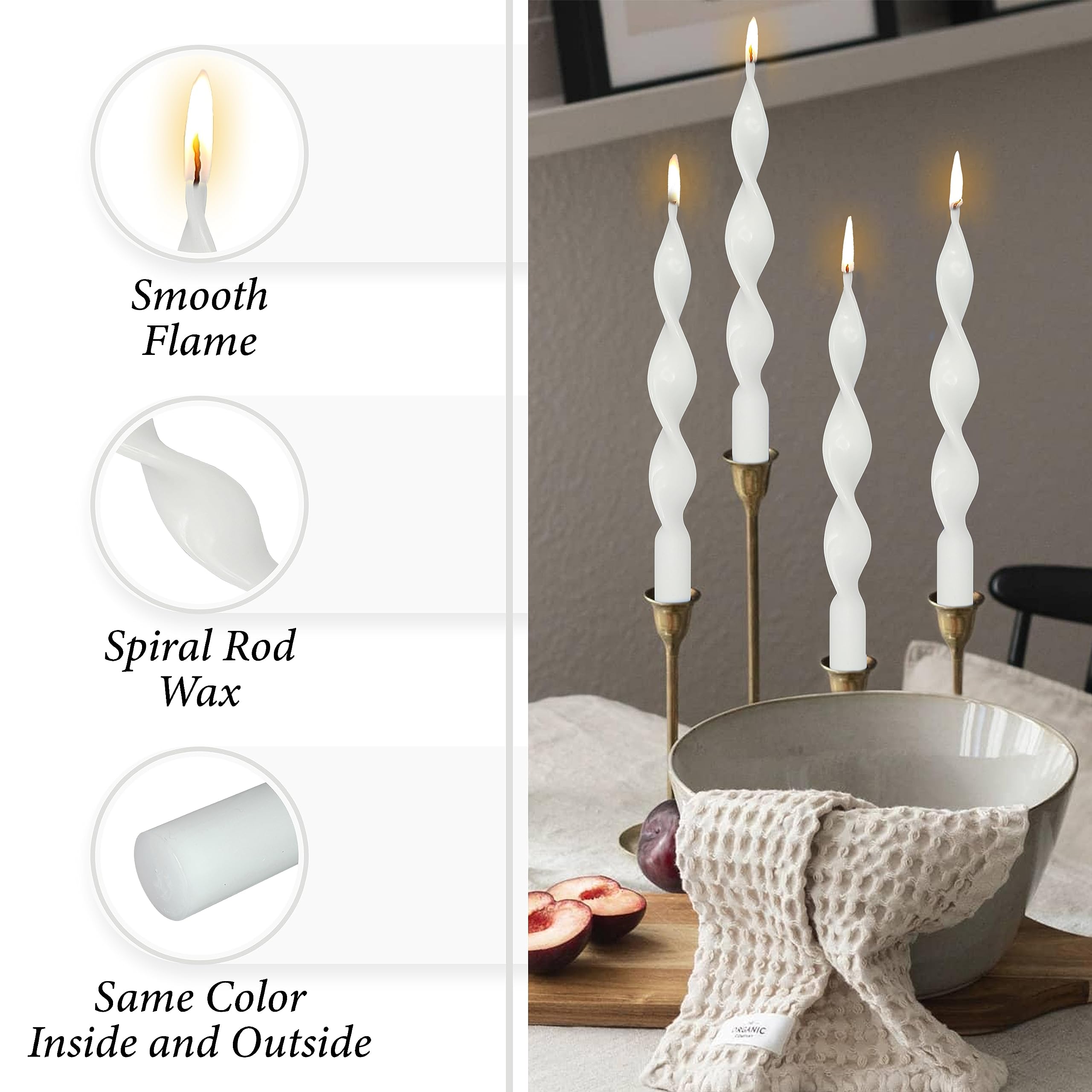 Bougie Blanche Lot De Bougies Longues En Or Rose Pour 18E Anniversaire - Numéro 18 Bougies Torsadées