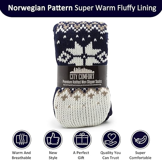 3 Paia Di Calzini Da Uomo Antiscivolo Invernali, Pantofole Ultra