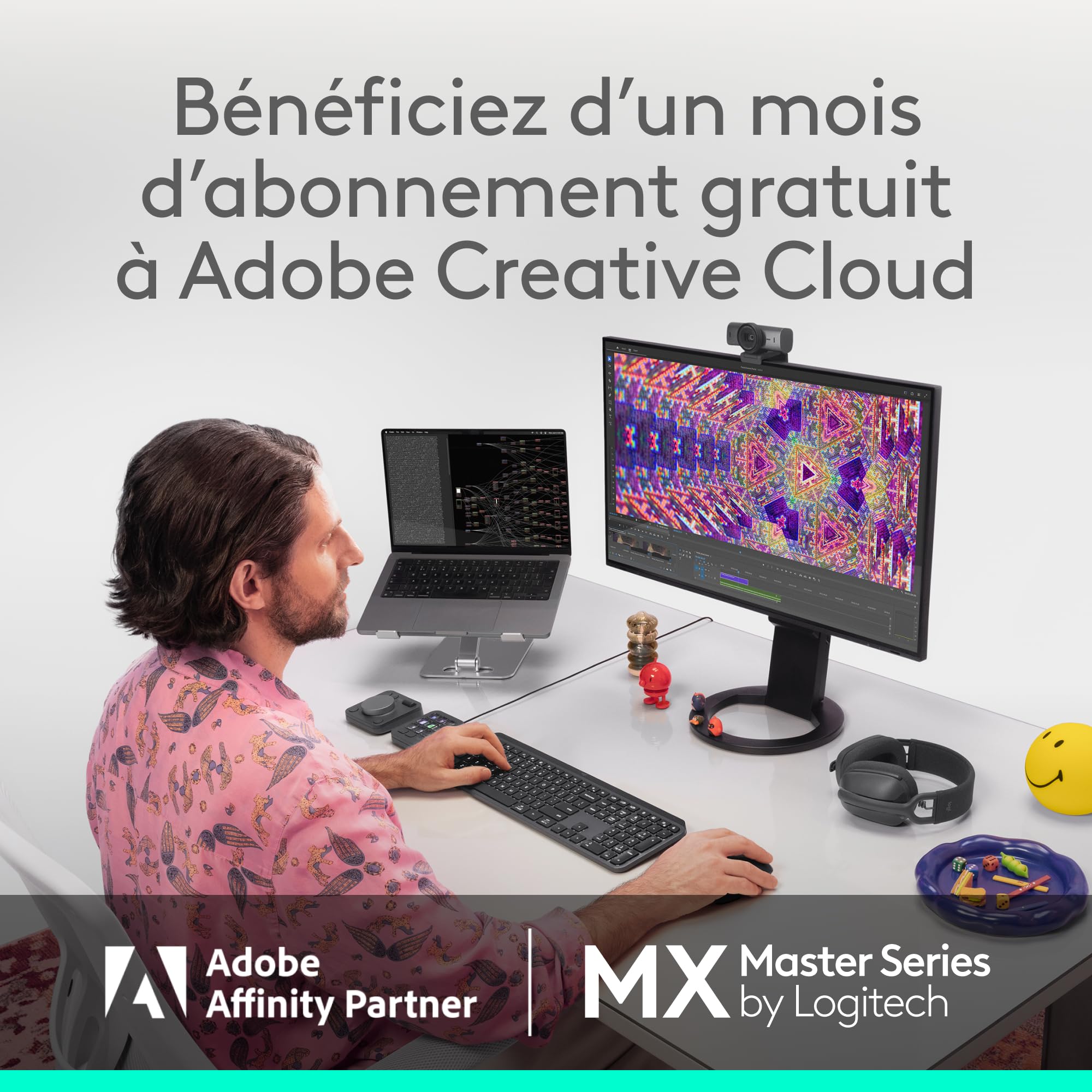 Logitech MX Master 4 Souris sans Fil Ergonomique avec Retour haptique Charge USB-C Bluetooth Graphite