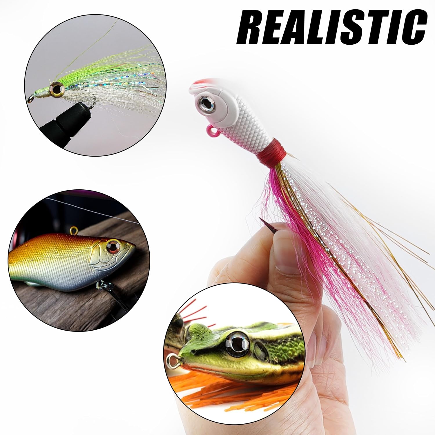 4D Fishing Eyes for lure Making,240pcs Lifelike Artificial Fly Tying Eyes