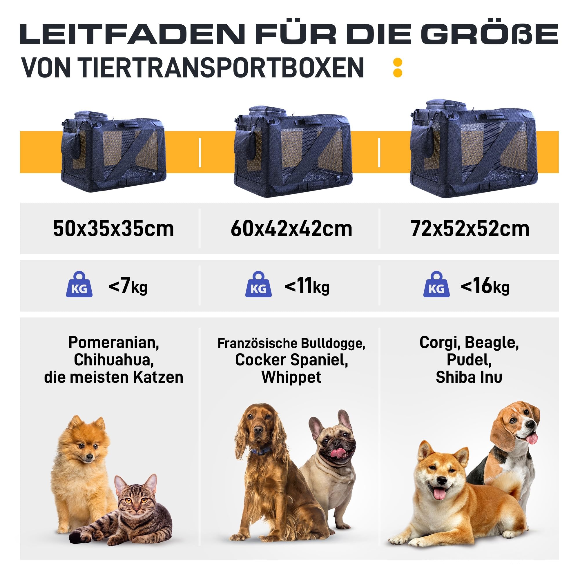 PETPROVED Faltbare Hundebox Auto für Mittlere Hunde - Transportbox Hundetransportbox