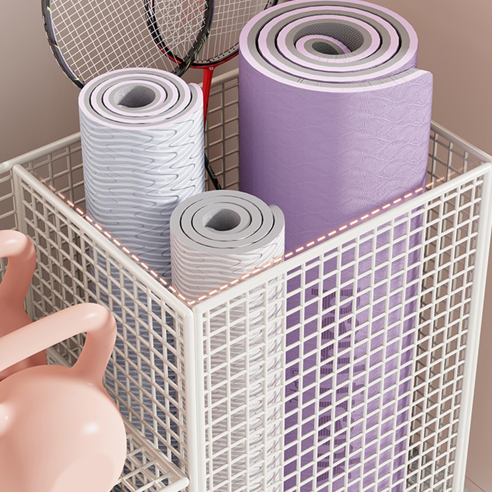 Aufbewahrungsregal for Yogamatten, Aufbewahrungs-Organizer for-Trainingsgeräte, Fitness-Zubehör, Fitness-Gewichtsständer
