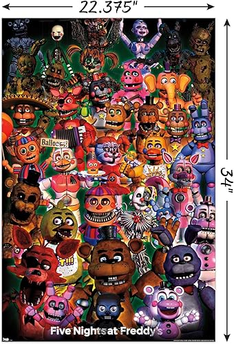Miniatura 3 de Trends International Five Nights at Freddy's - Póster de pared Ultimate Group, 22.375 x 34 pulgadas, paquete de póster y clip