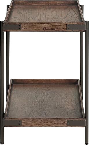 Miniatura 4 de Alaterre Furniture Kyra - Mesa auxiliar de roble y metal de 27 pulgadas con estante