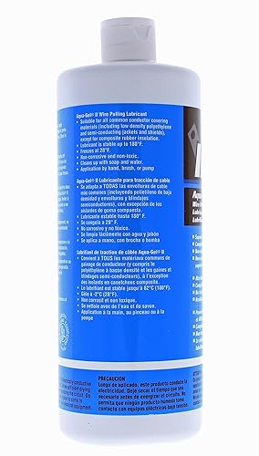 Miniatura 3 de IDEAL Electrical 31-378 Aqua-Gel II Lubricante eléctrico para jalar, botella exprimible de 1 cuarto de galón, azul, 32 onzas líquidas (paquete de 1)
