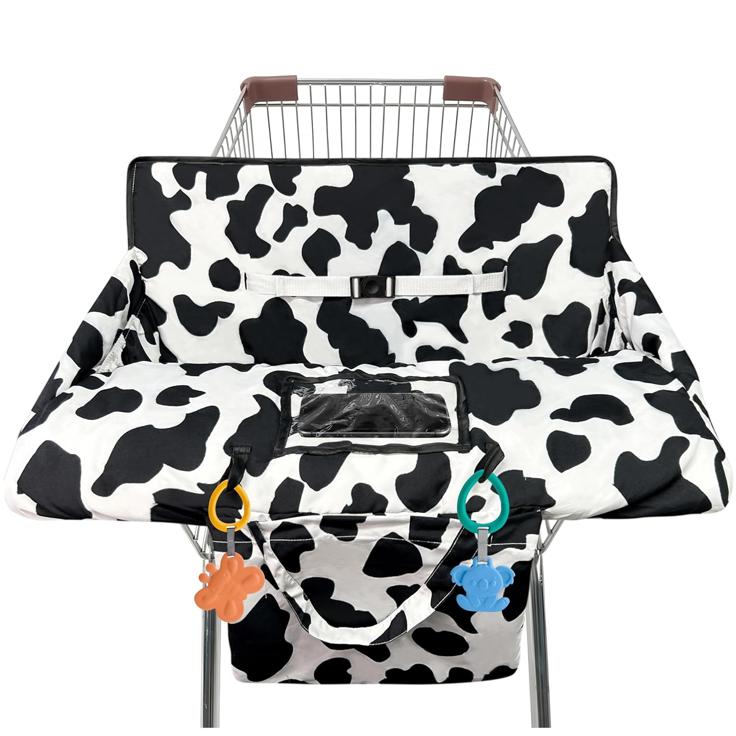 Shopping Cart Cover for Baby,2-in-1 High Chair Cover Soft,Portable, and Machine Washable,Comfortable Cotton Seat Pad with Safety Harness and Portable Cloth Bag,Fits All Supermarkets and Restaurants