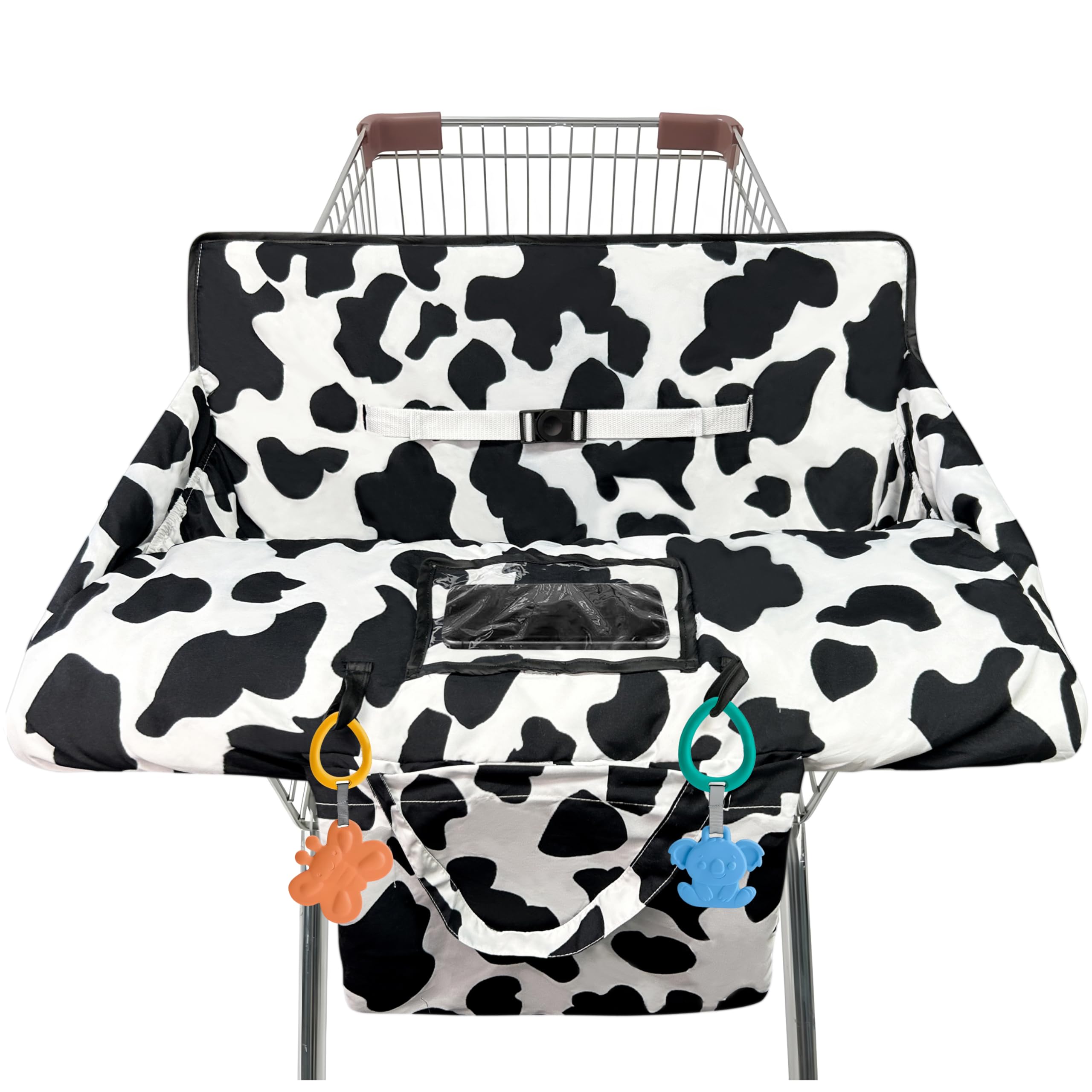 Shopping Cart Cover for Baby,2-in-1 High Chair Cover Soft,Portable, and Machine Washable,Comfortable Cotton Seat Pad with Safety Harness and Portable