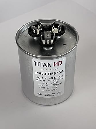 Packard Titan Hd 55+7.5Mfd, 440/370V, Round Prcfd5575A