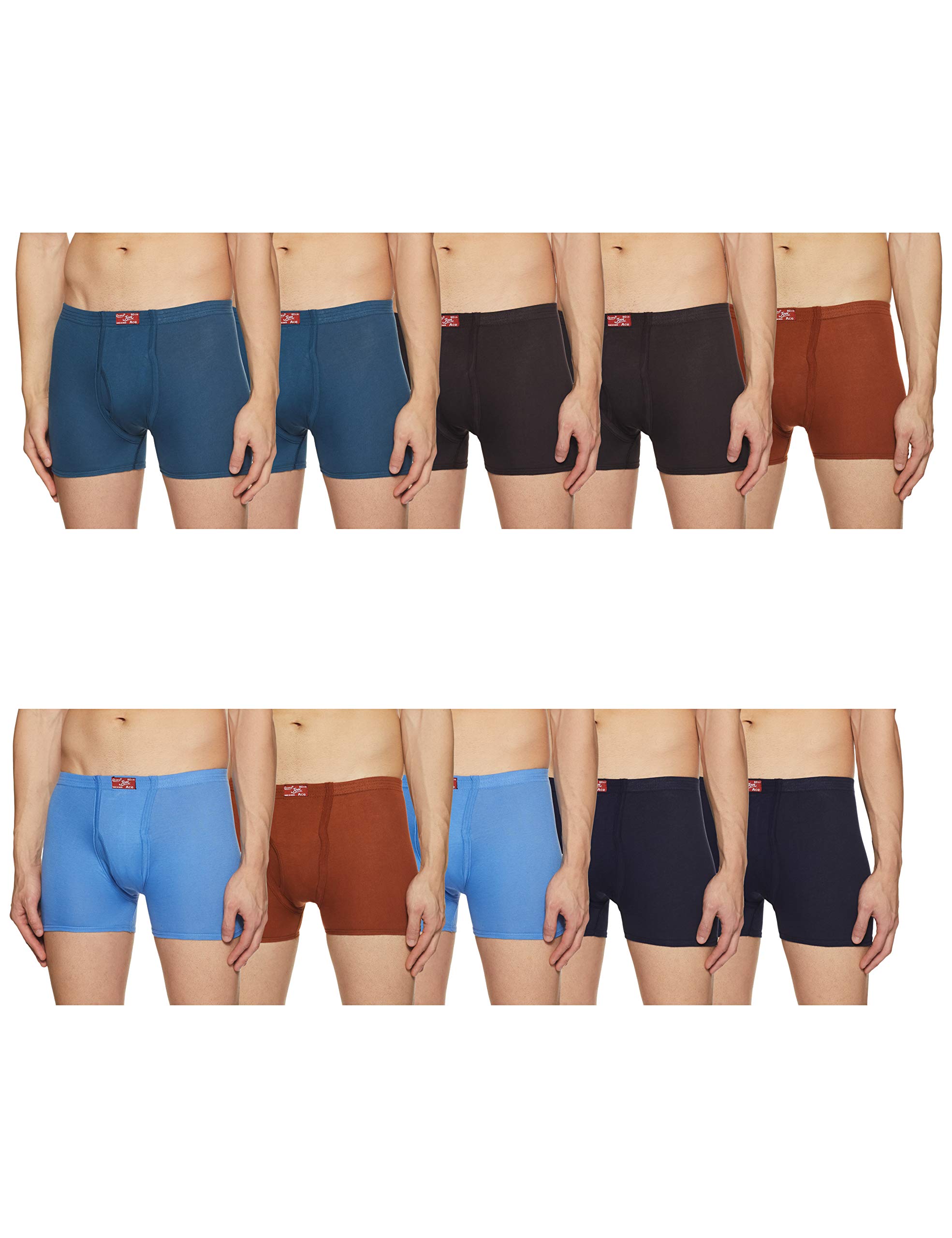 rupa jon Jon Plain Men Drawer, 100% Cotton, Inner Elastic, Breathable Fabric, Pack of 10-picture-31
