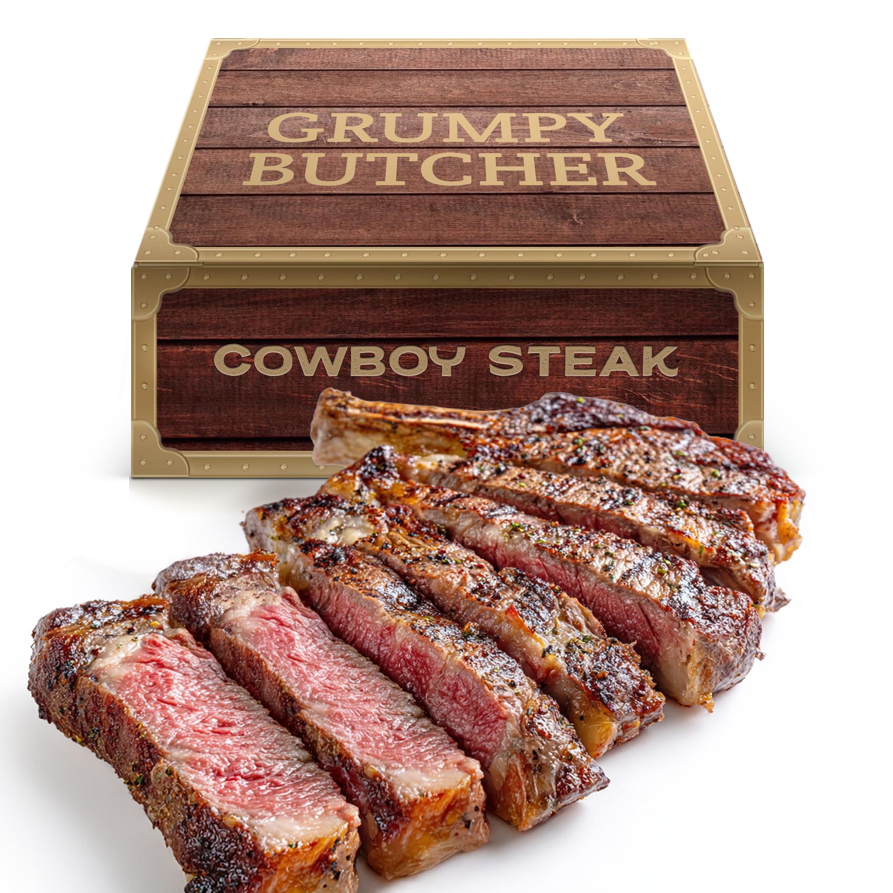 Grumpy Butcher Monster Wagyu Beef Cowboy Steak (2.5-3.0 lb) - Dry Aged Ribeye Steak Bone in Meat Gift