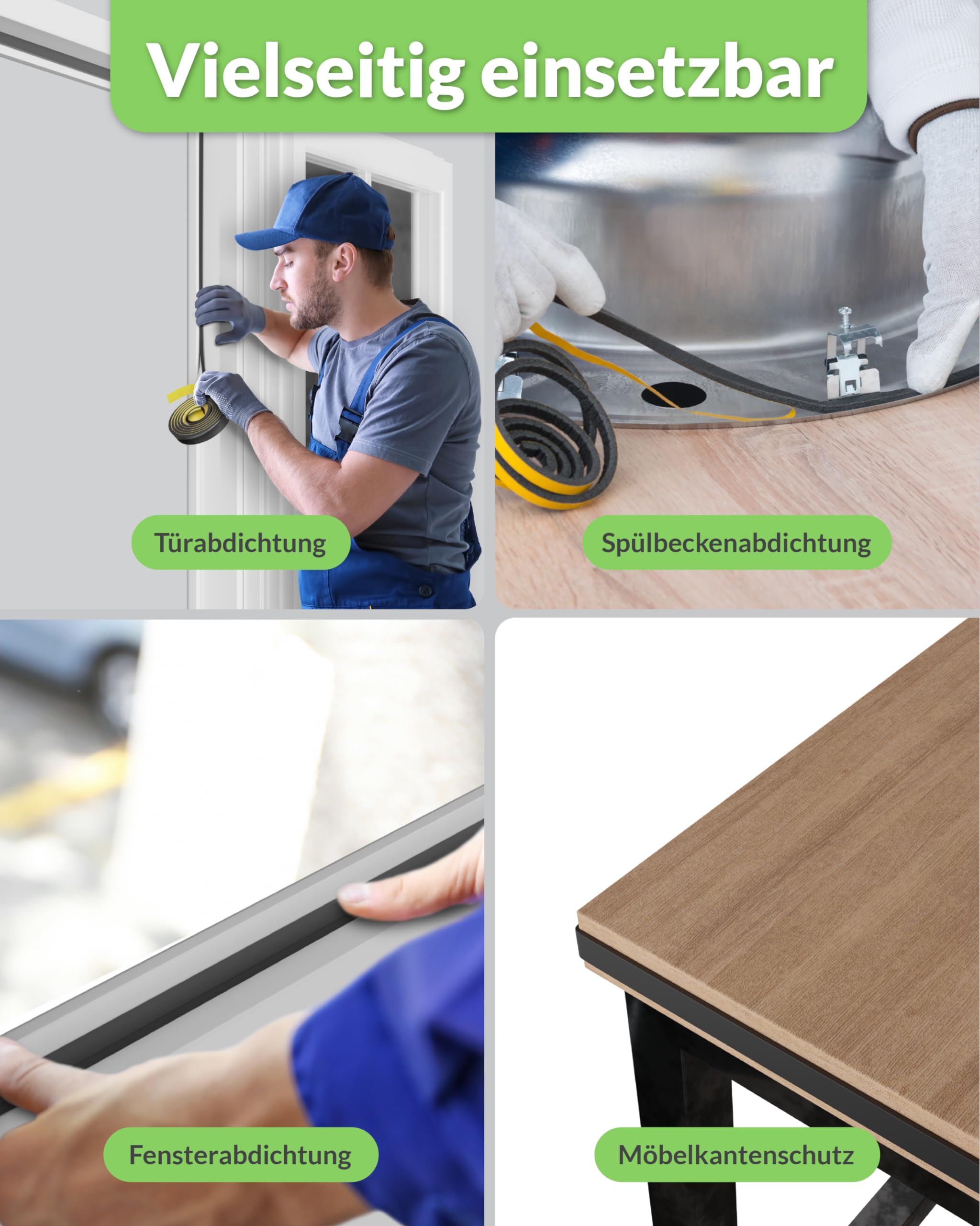 Afdichtingstape zelfklevend voor deuren en ramen - deurafdichting zelfklevend perfect voor oude gebouwdeuren, de huisdeur, ramen - afdichtband van schuimrubber EPDM - waterdicht (12 x 3 mm, 15 meter