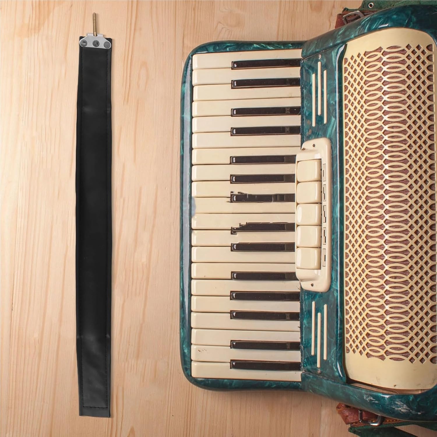 Accordion Harness Strap Pu Accordion Bass Strap For Left-Handed Players 80-96 Black Replacement Accessory Hand Harness Belt Instrument Support Part