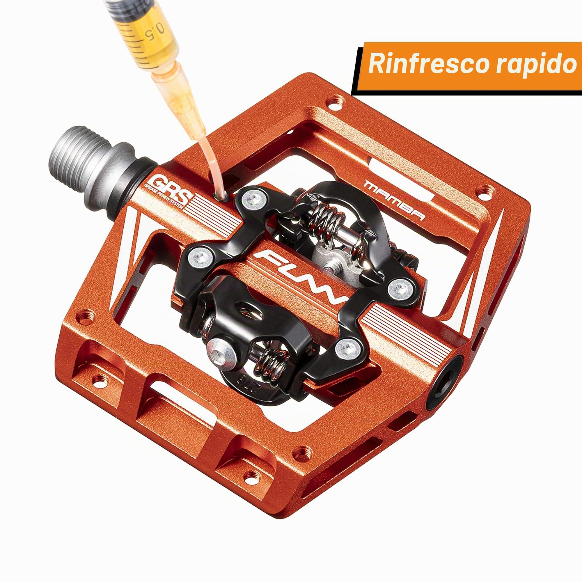Funn Mamba S Pedali MTB Clipless, Pedali per Mountain Bike con Piattaforma Compatta a Doppio Lato, Compatibili con Tacchetti SPD, Pedali per Bicicletta con Asse in CrMo da 9/16 pollici
