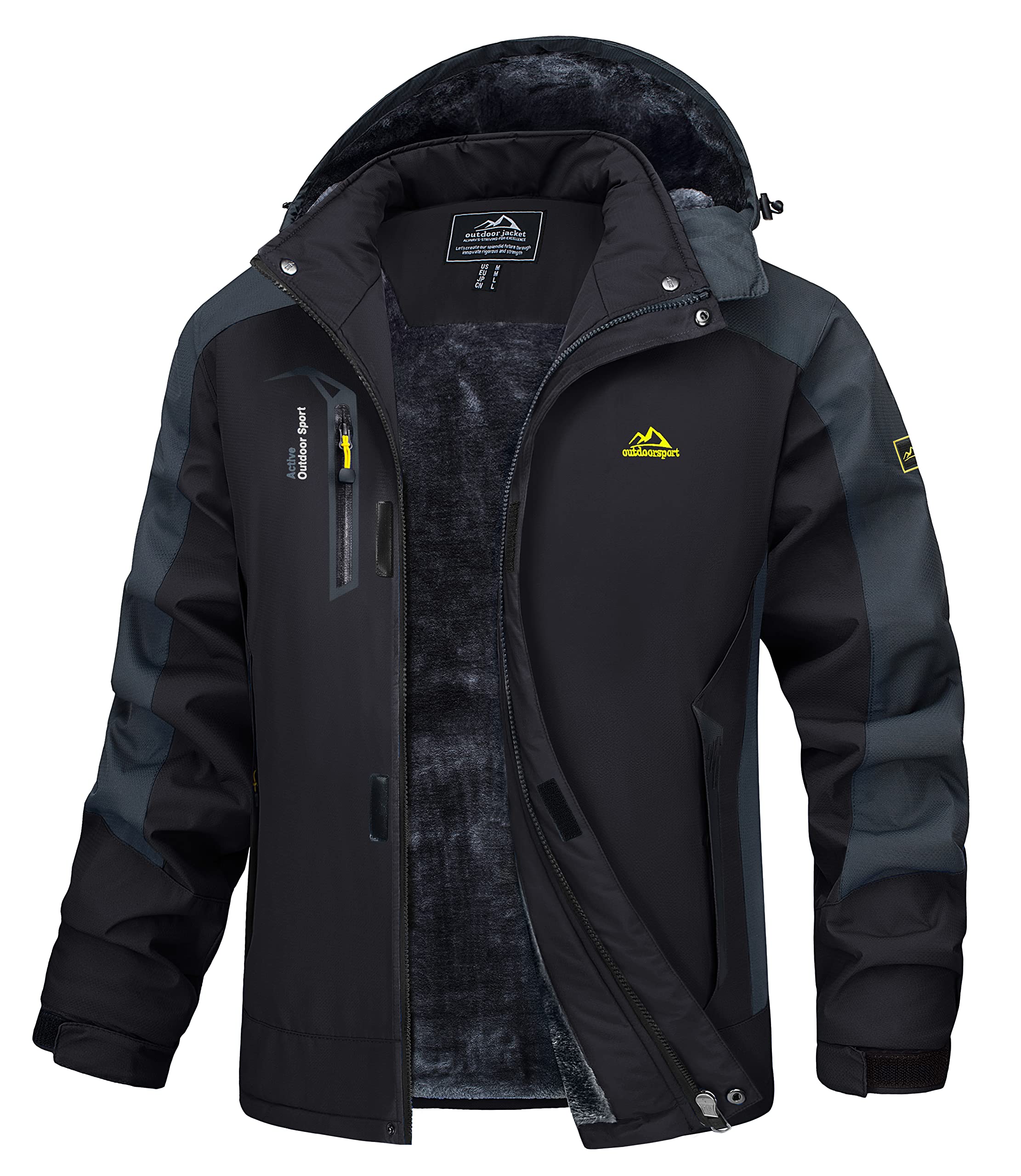 MAGCOMSEN Giacca Impermeabile Giacca da Sci Invernale da Uomo Foderata in Pile per Uomo Cold Mountain Cappotti