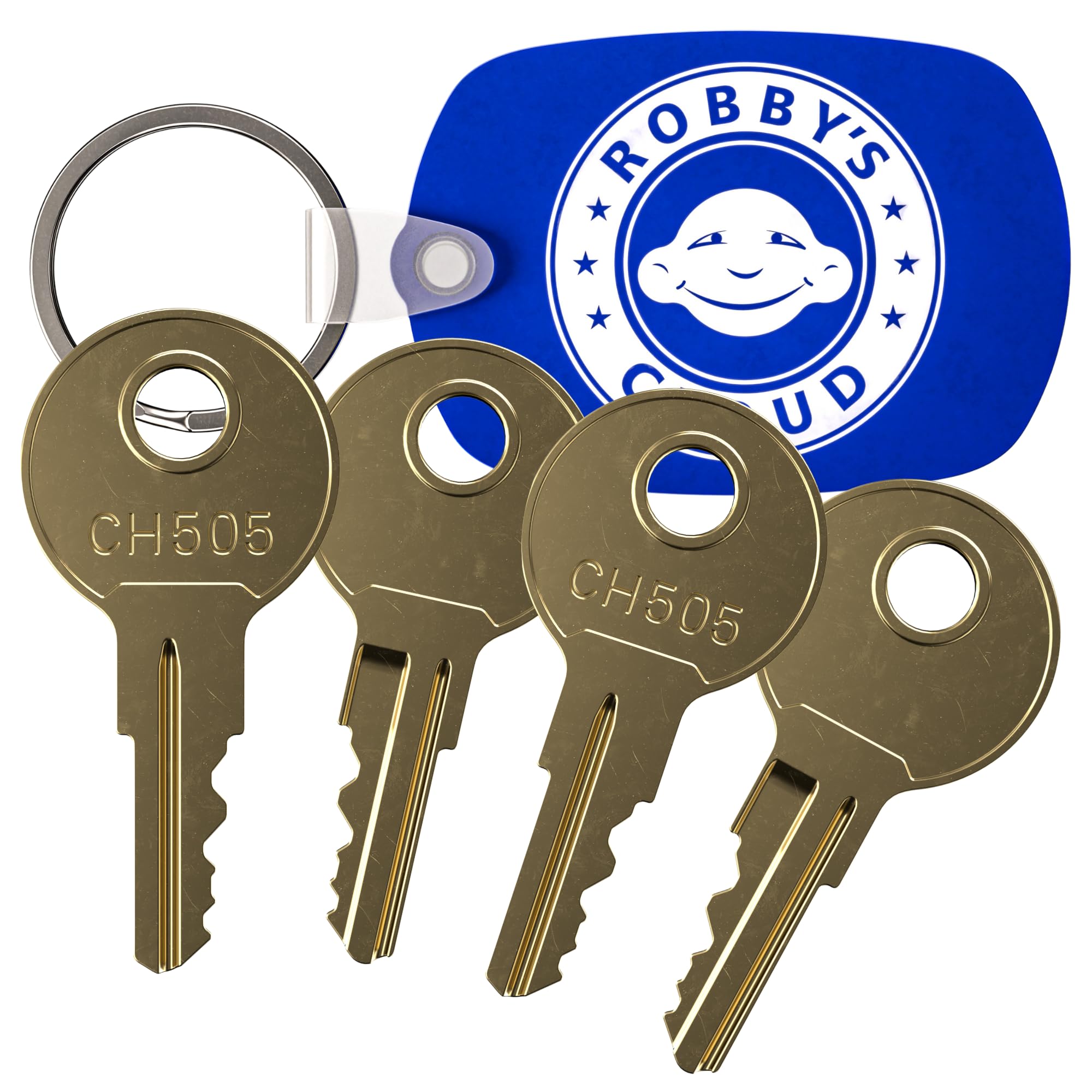 Robby's Cloud CH505 Replacement Key for Truck Tool Boxes and Paddle Handle Tool Boxes Marked CH-505-1 Keychain Included - Key style May Vary (4 Pack)