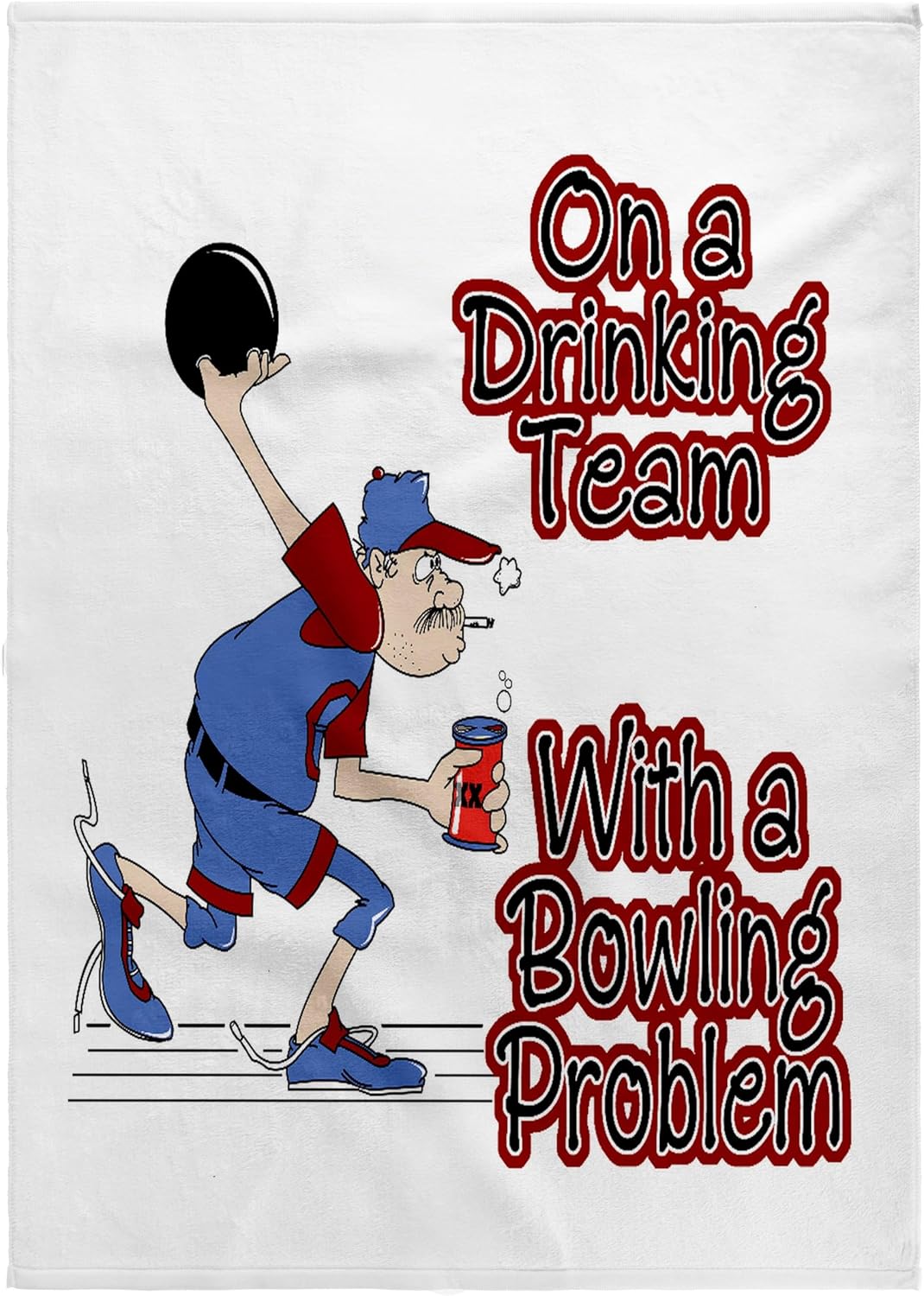 3dRose Funny On Drinking Team with Bowling Problem Humor Sports Design 22x30 Bath Hand Pool Towel