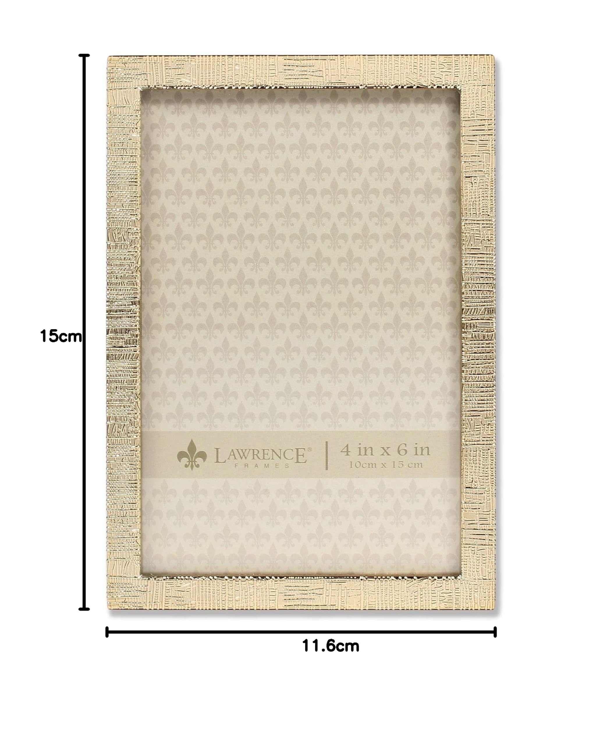 Lawrence Frames 712346 Metall-Bilderrahmen mit Leinenmuster, 10,2 x 15,2 cm, goldfarben – Ansicht 5