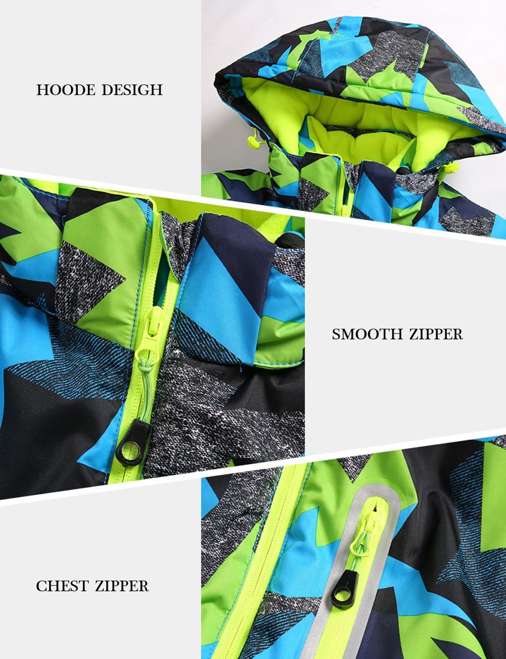 HOTIAN Boys Ski Jacket Snow Jacket Pants Suits Windproof Waterproof Winter Coats - Image 4