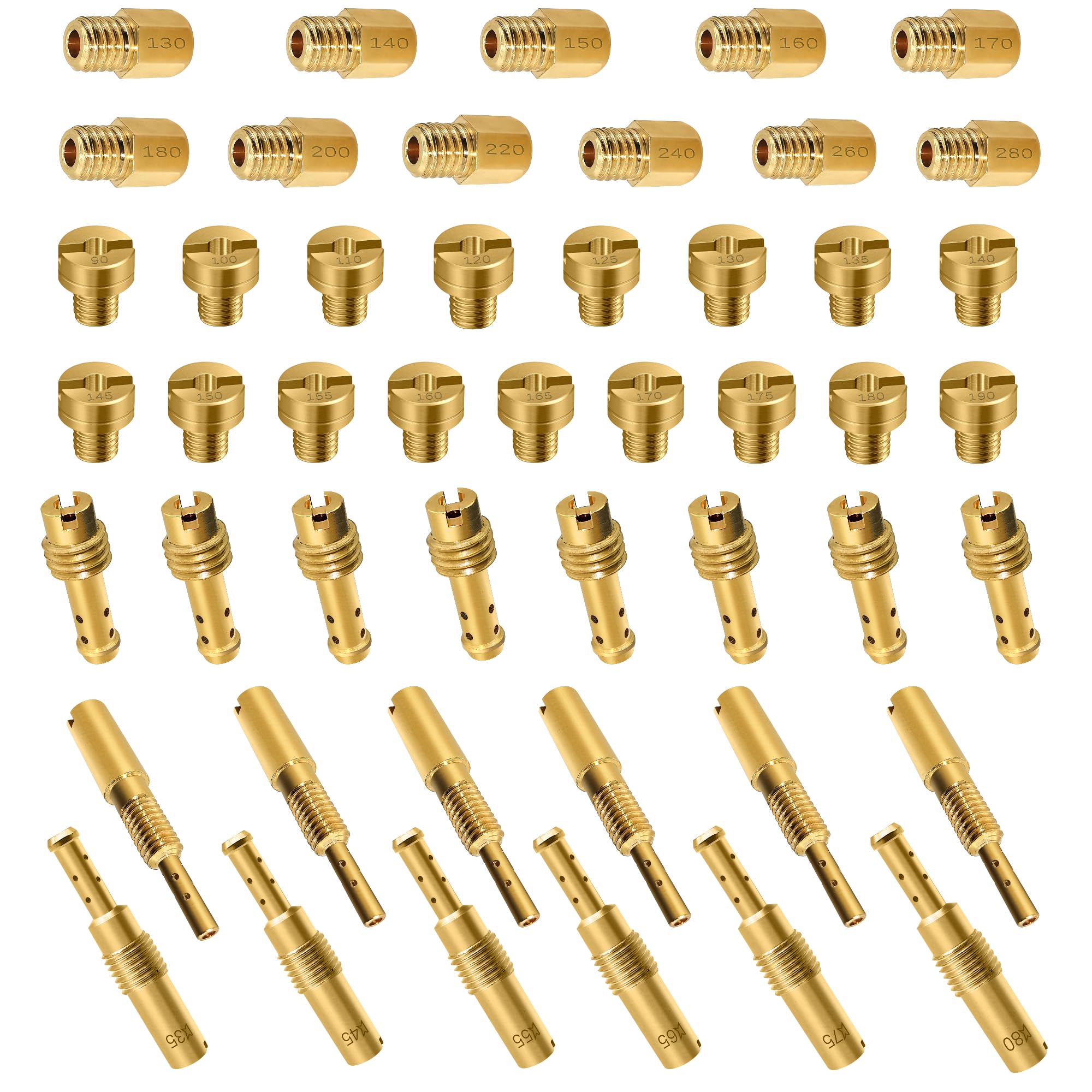 42 Pcs Carburetor Jet Kit for Mikuni Main & Pilot Slow Jet N100.604 VM28/486 VM4/042 VM22/210