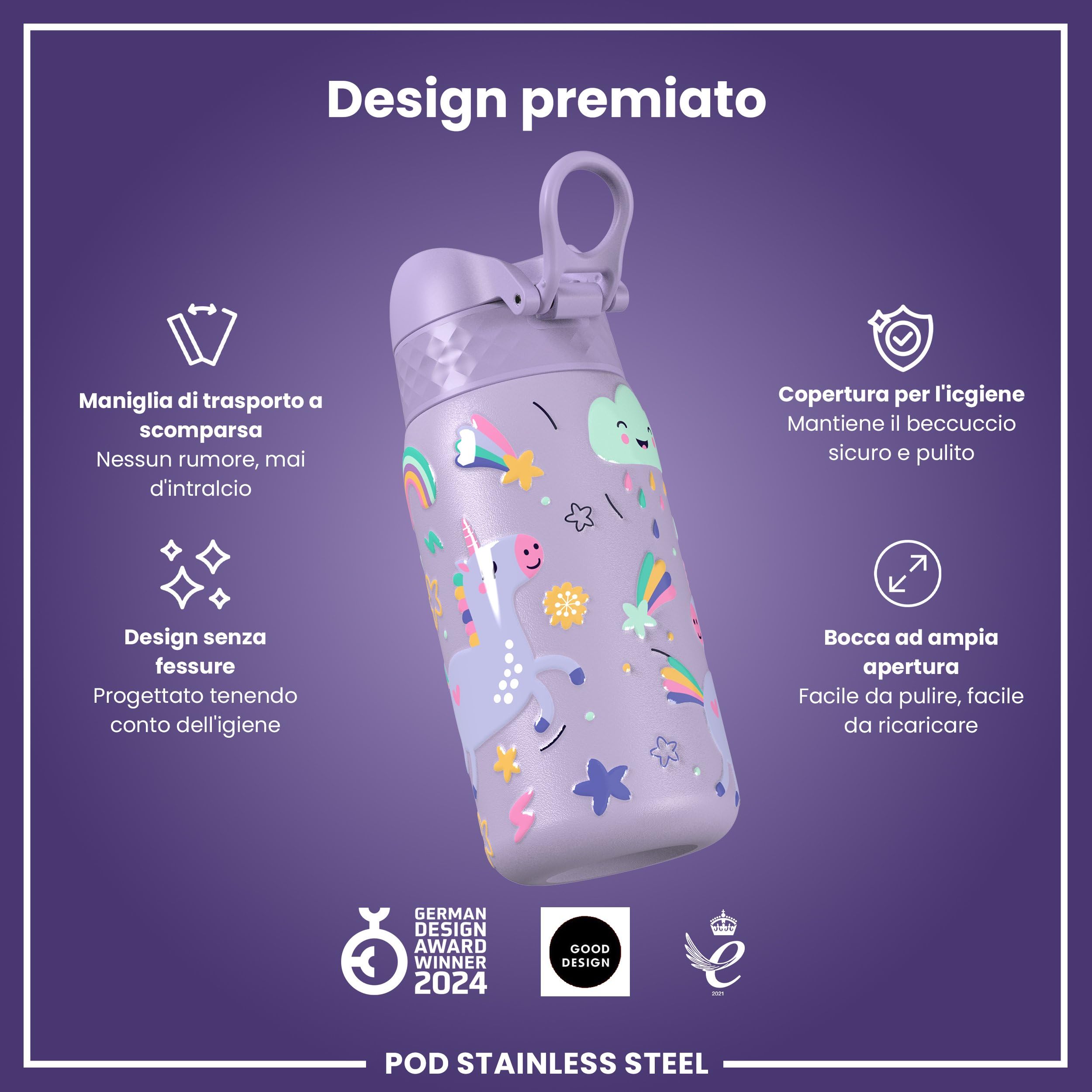 Borraccia ION8 Per Bambini - 400ml Antigoccia In Acciaio Inox - Foto 8