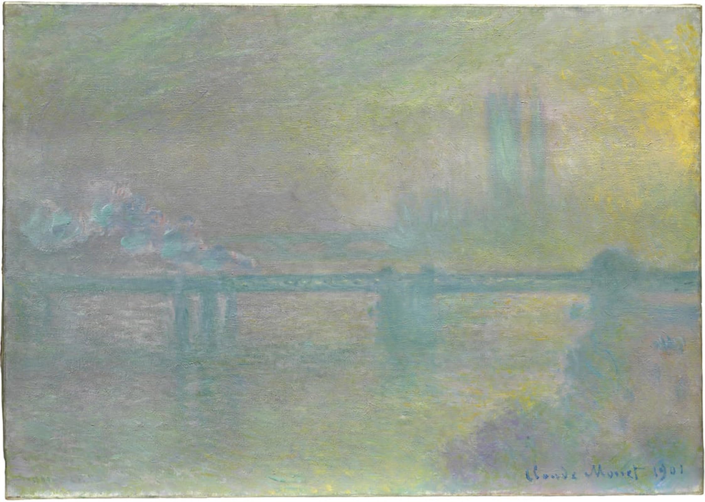 ARTXLXXBN Famous Painting Art Wall Decor Abstract Art Picture Charing Cross Bridge London by Claude Monet Animal Pictures for Home Decor 60x90cm