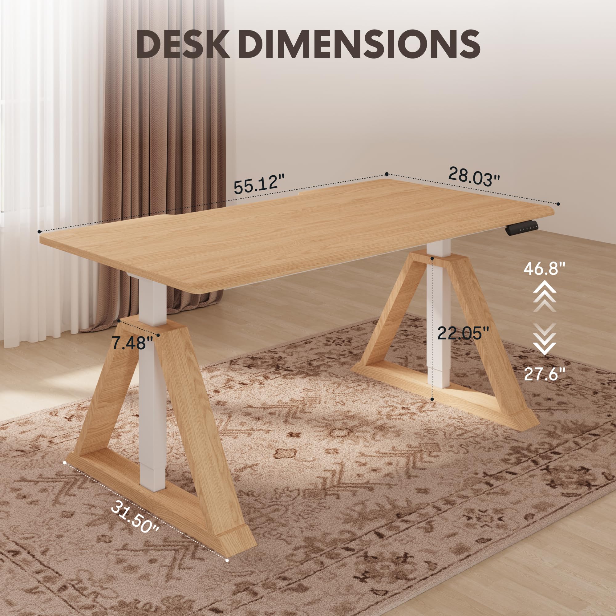 Amazon.com: FLEXISPOT 55 x 28 Inch Oak Executive Standing Desk