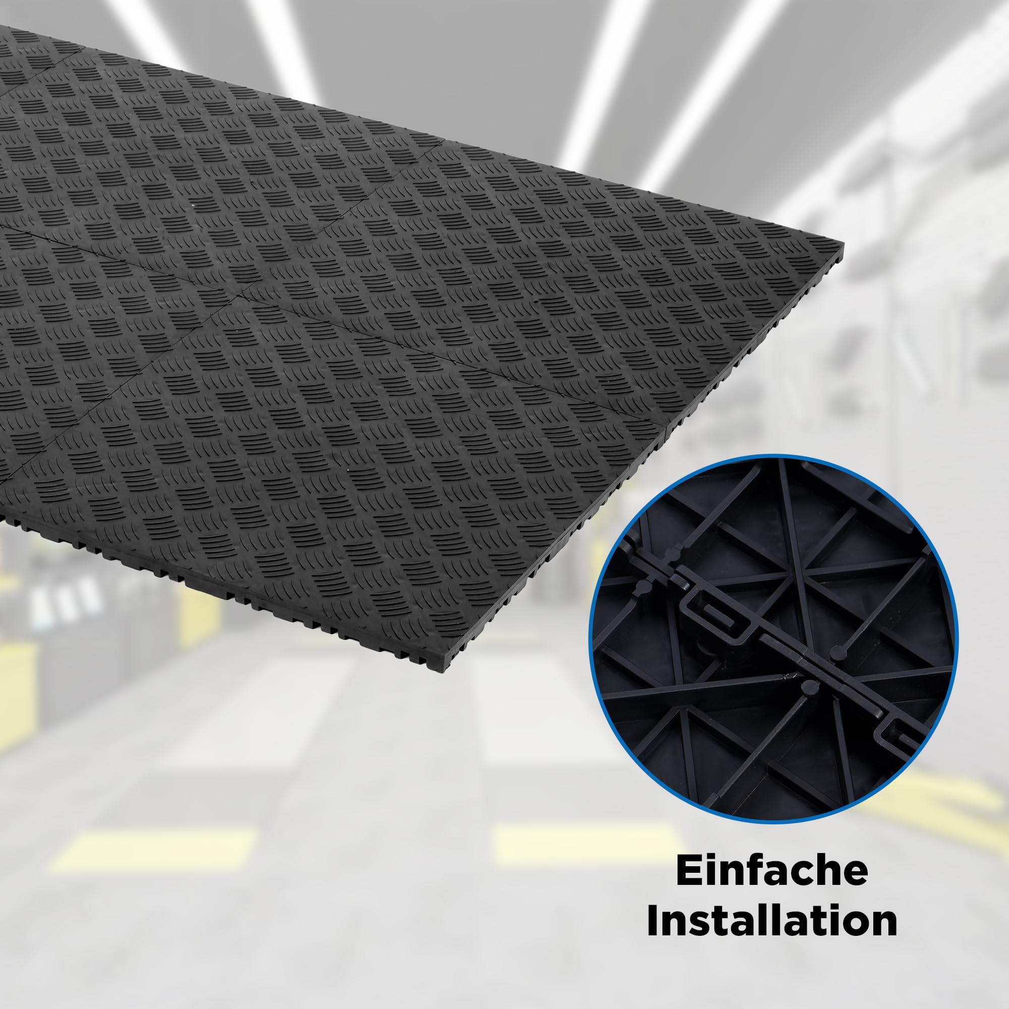 bimiti 20 Stück 40x40cm PVC Garagenboden, Garagenboden Fliesen aus Gummi, Garagenboden Schutzmatte rutschfeste, Bodenmatte für Garage (20pcs)