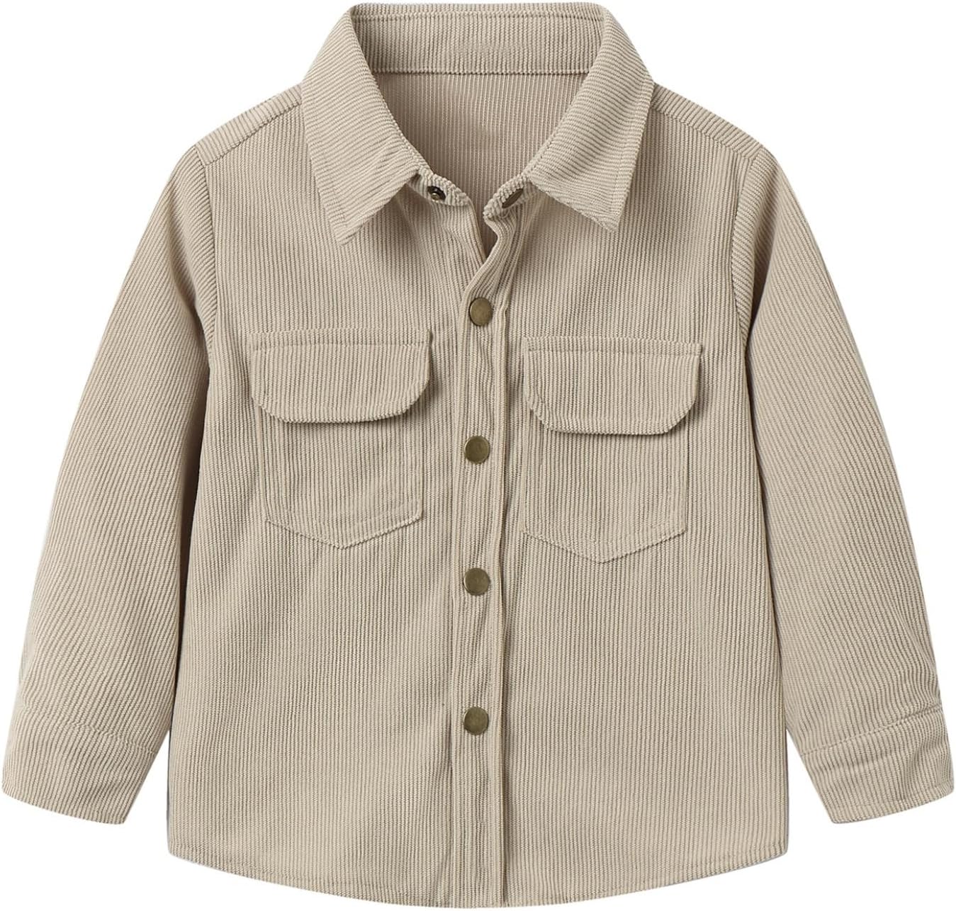 Mud Kingdom Boys Button Down Corduroy Shirts with Long Sleeve Kids Top Spring Fall 2T-Size 6