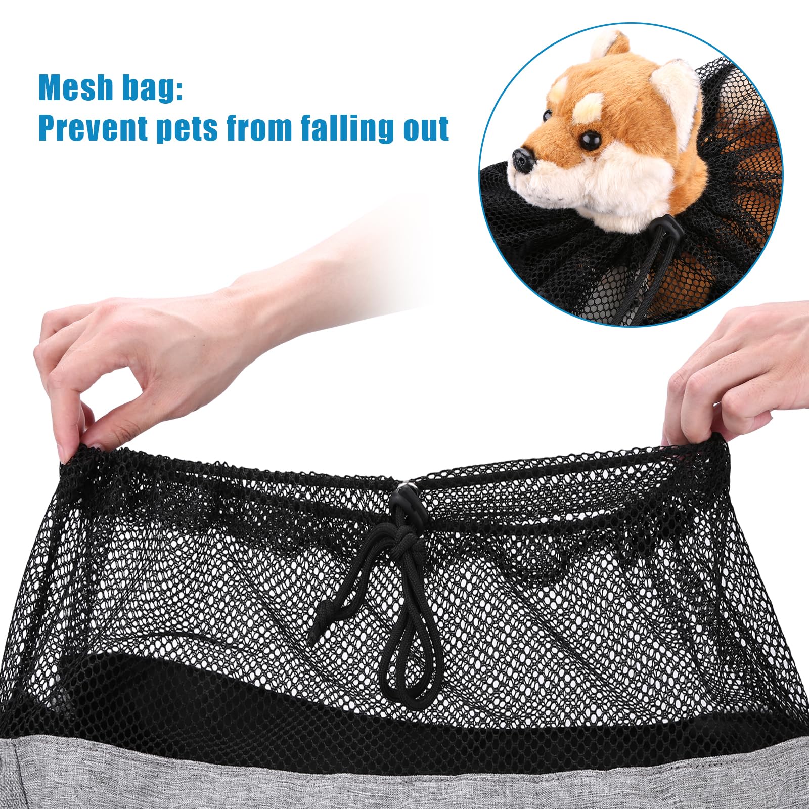 Ownpets Nosidełko dla zwierząt domowych, pasuje do średnich nosidełek dla psa / kota o wadze od 6,5 do 9 kg, dwustronna i bez użycia rąk, z regulowanym paskiem i kieszenią na ramię, do podróży