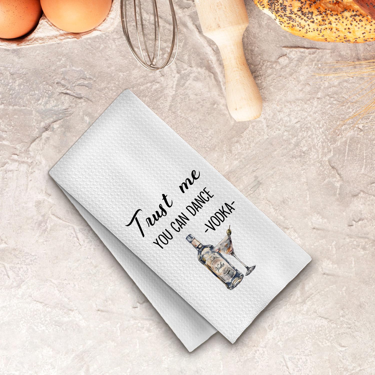 Vodka Gifts Kitchen Towels, Gifts for Vodka Lovers Dish Tea Towel for Kitchen Bar Cart Decor, Alcohol Gift for Men Women Decorative Hand Towels, 16x24 Inches