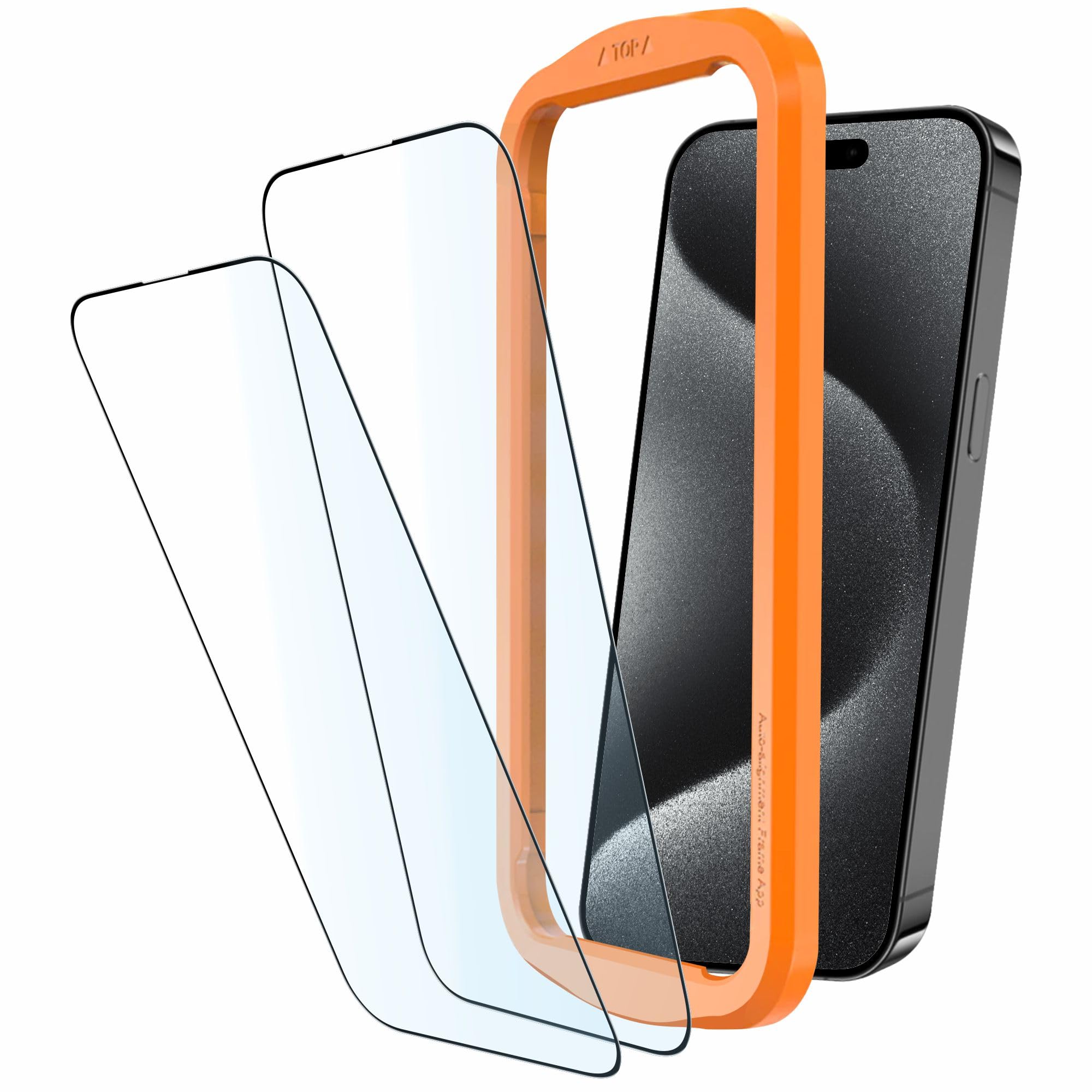 Affix Auto-Align Technology Full Coverage Tempered Glass Screen Guard for iPhone 15 Pro Max (6.7 Inch) | Easy Installation Frame | Case-Friendly - Pack of 2 (B0CS37917Q) Amazon Price History, Amazon Price Tracker