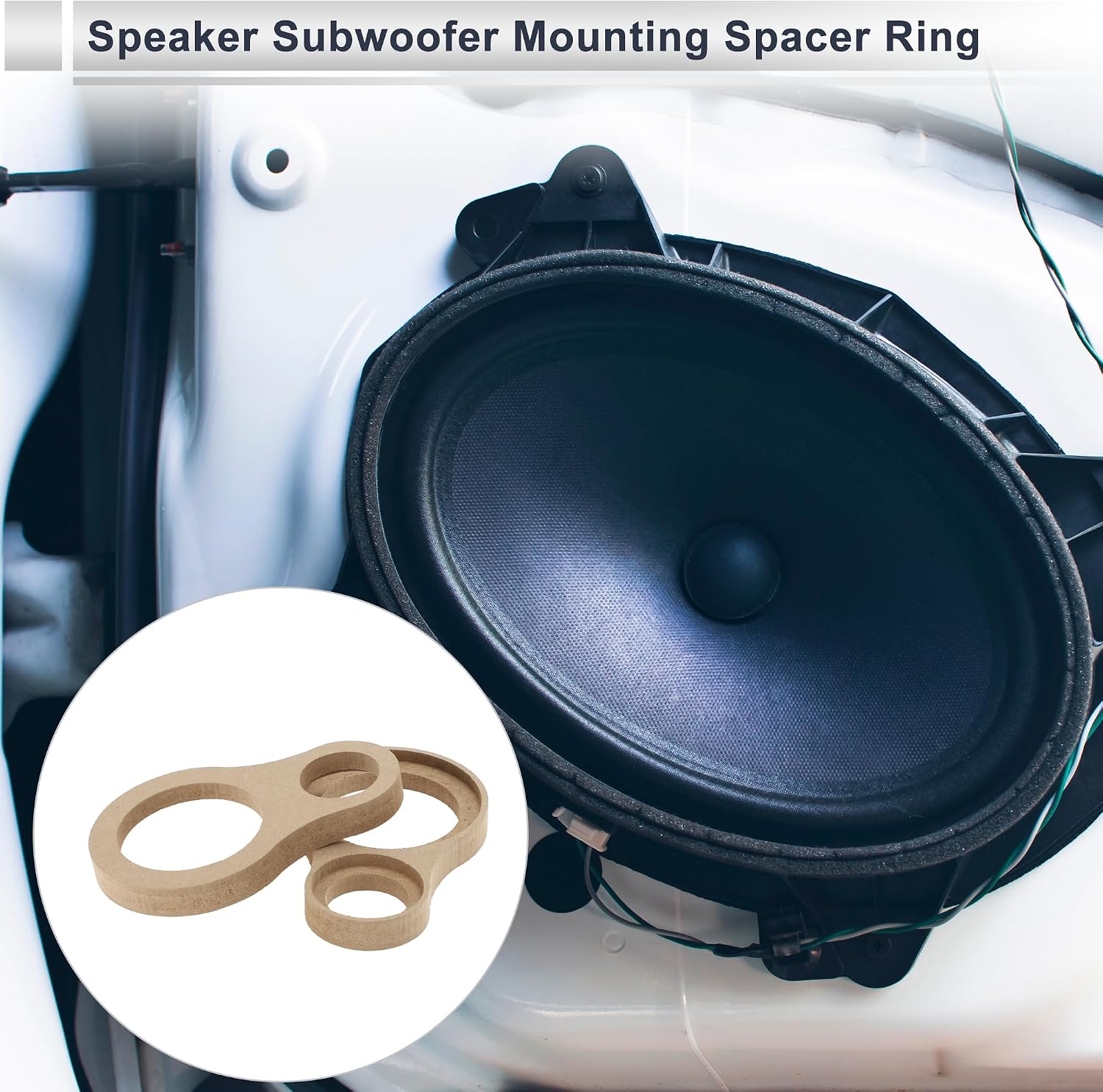 2 Pcs Universal Speaker Spacer Ring Adapter Dual Rings Waterproof for 1" for 3" Speaker Mounting Spacer Bracket Ring Brown Wood image 2