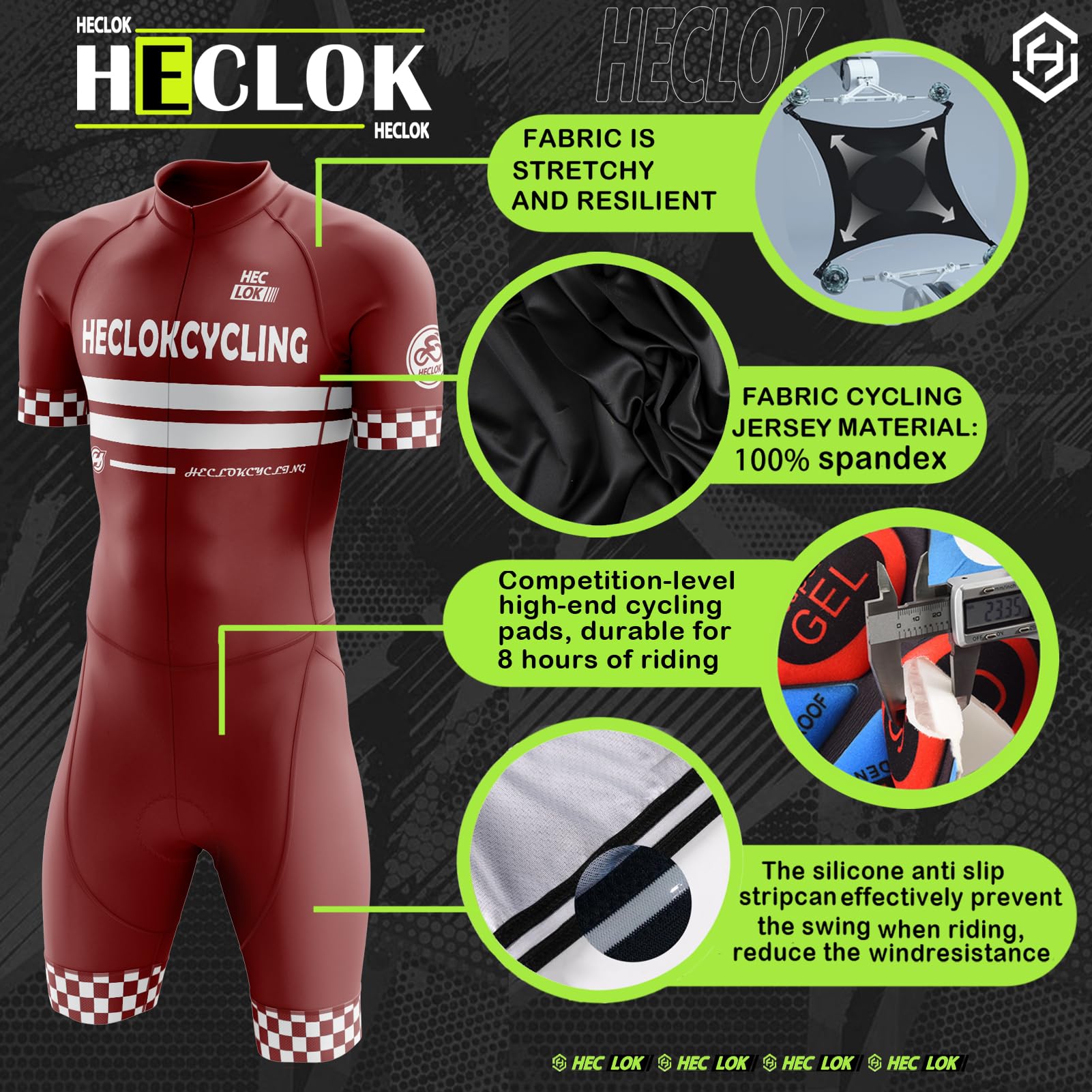 Conjunto de Traje de Triatlón de Manga Corta para Hombre,Traje de Ciclismo de Secado Rápido Mono Racing,Traje de Ciclismo Acolchado de una Pieza para,Ciclismo,Carrera,Natación