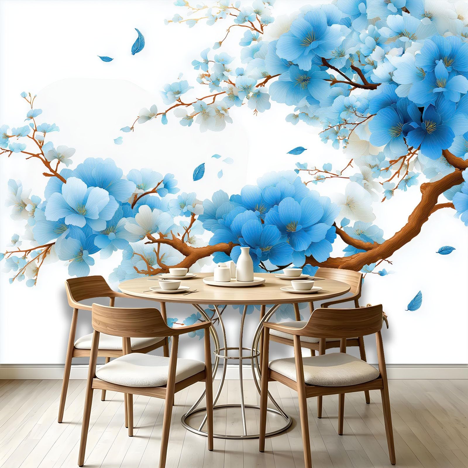 Papel pintado fotográfico tradicional de fieltro, 350 x 256 cm, para salón de té, estudio, salón, papel pintado