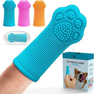 Hera Harmony Finger Toothbrush for Dogs & Cats, Soft Silicone Pet Dental Care Brush for Plaque & Tartar Removal, Teeth Cleaning & Gum Massage, Reusable 3 Pack