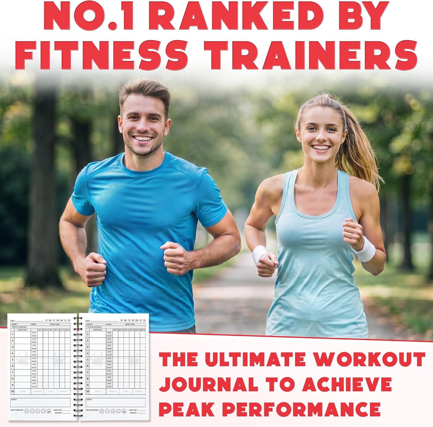 Workout Planner for Daily Fitness Tracking & Goals Setting - A5 Size, 6" x 8", Energy Red - Improved Thicker Cover - Men & Women Personal Home & Gym Training Diary - Log Book - by Workout Log Gym image 3