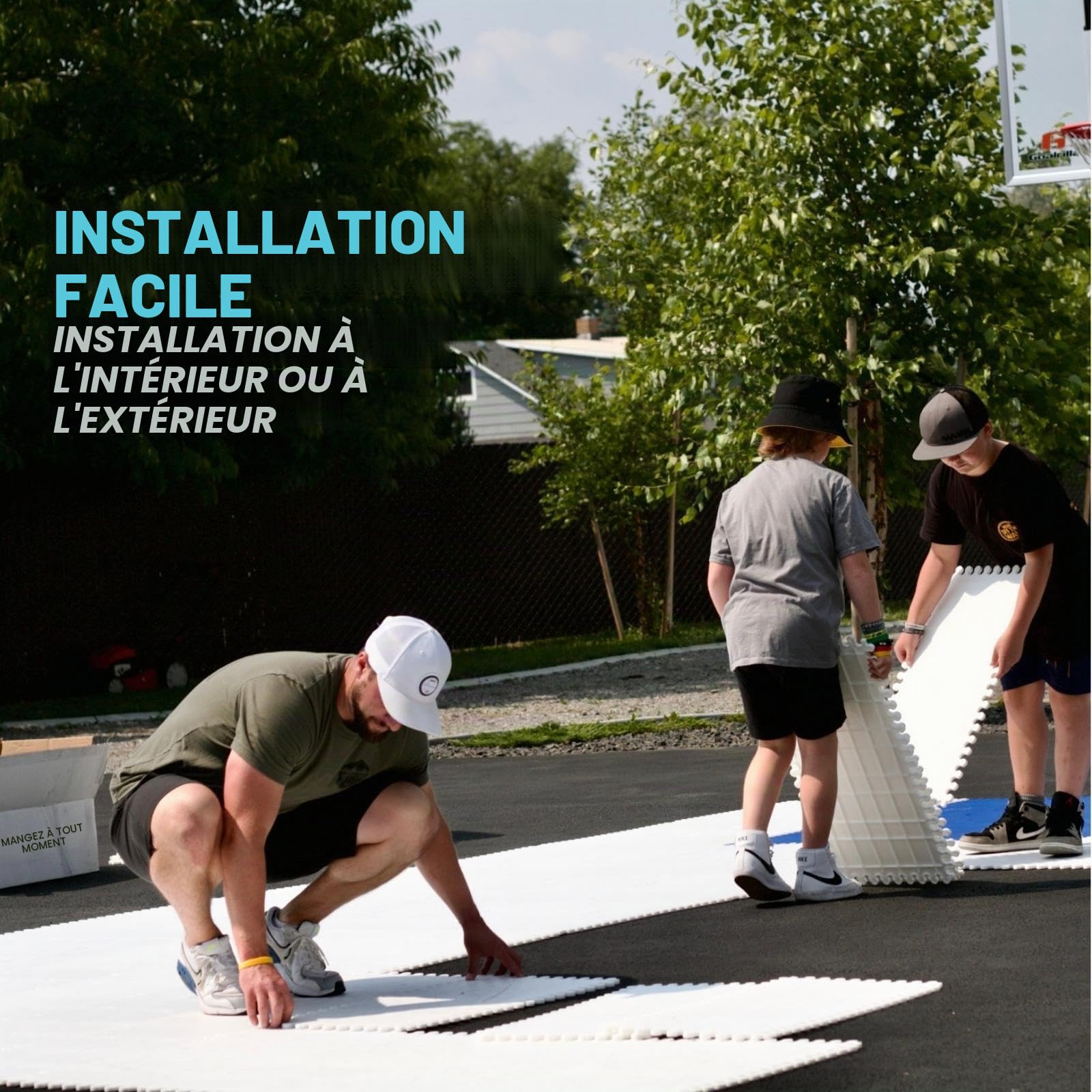 Skate Anytime - Glace synthétique pour Hockey - Carreaux de Glace artificiels patinables - Patinoire de Jardin - Extensible