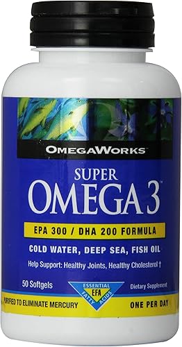 Omegaworks Super Omega 3 Softgels, botellas de 50 unidades (paquete de 2)