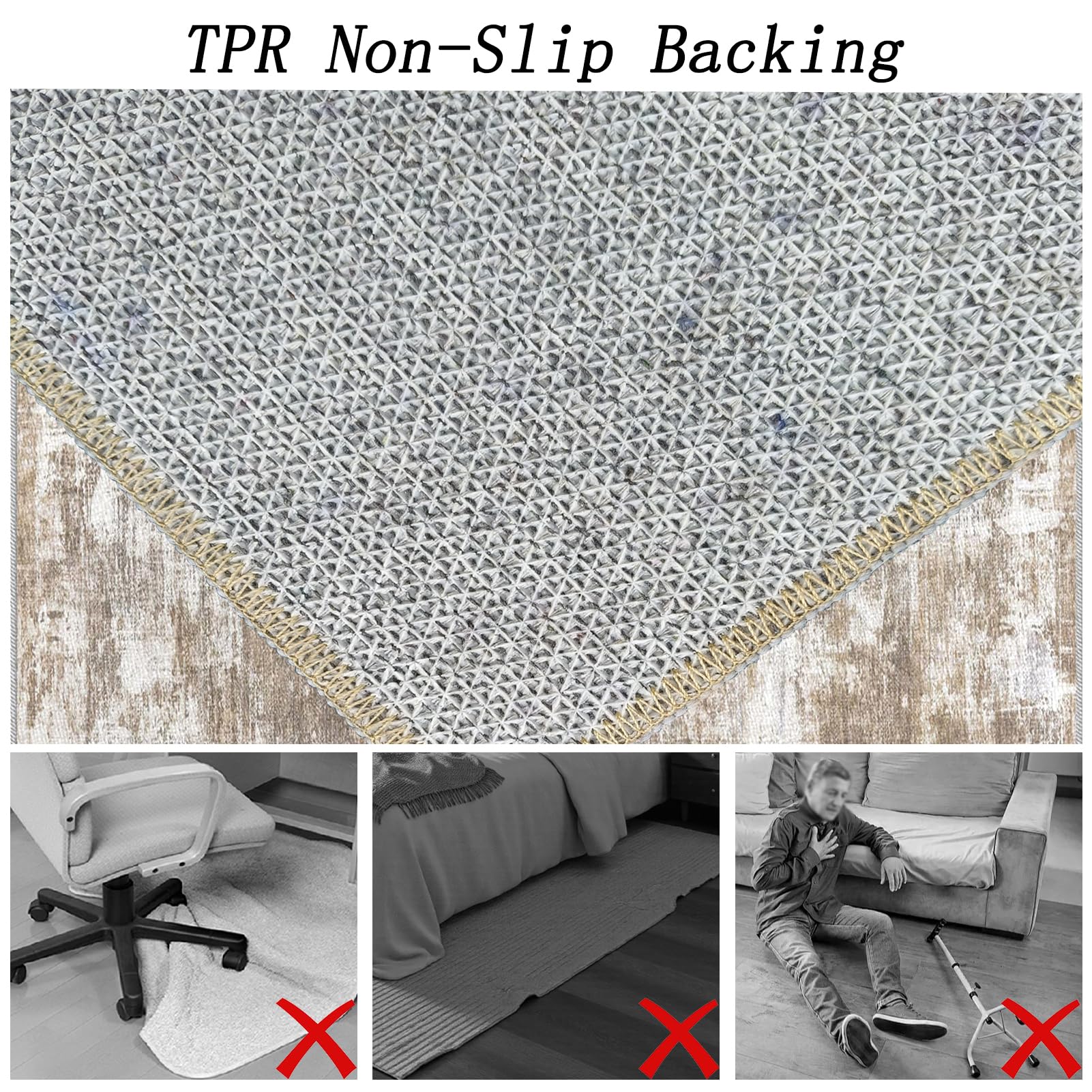 Tappeto Salotto Moderno Tappeto Camera da Letto Antiscivolo Tappeti Corridoio Lungo Lavabile in Lavatrice Grande Carpet Cameretta Scendiletto Ingresso Esterno Ufficio Gaming Decorativo 200 x 290 cm