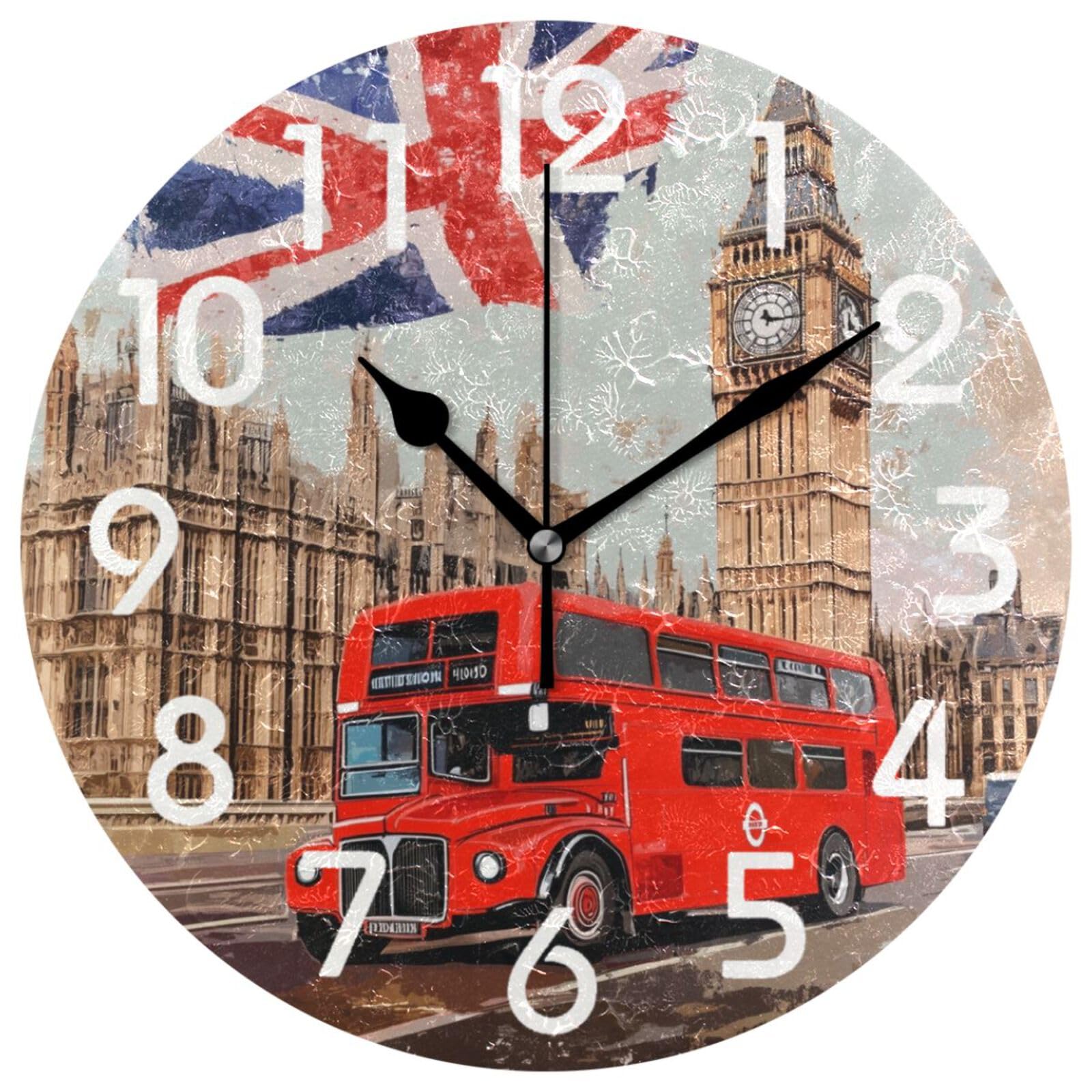 Horloge bus rouge britannique cadeau idéal pour passionnés de voyage