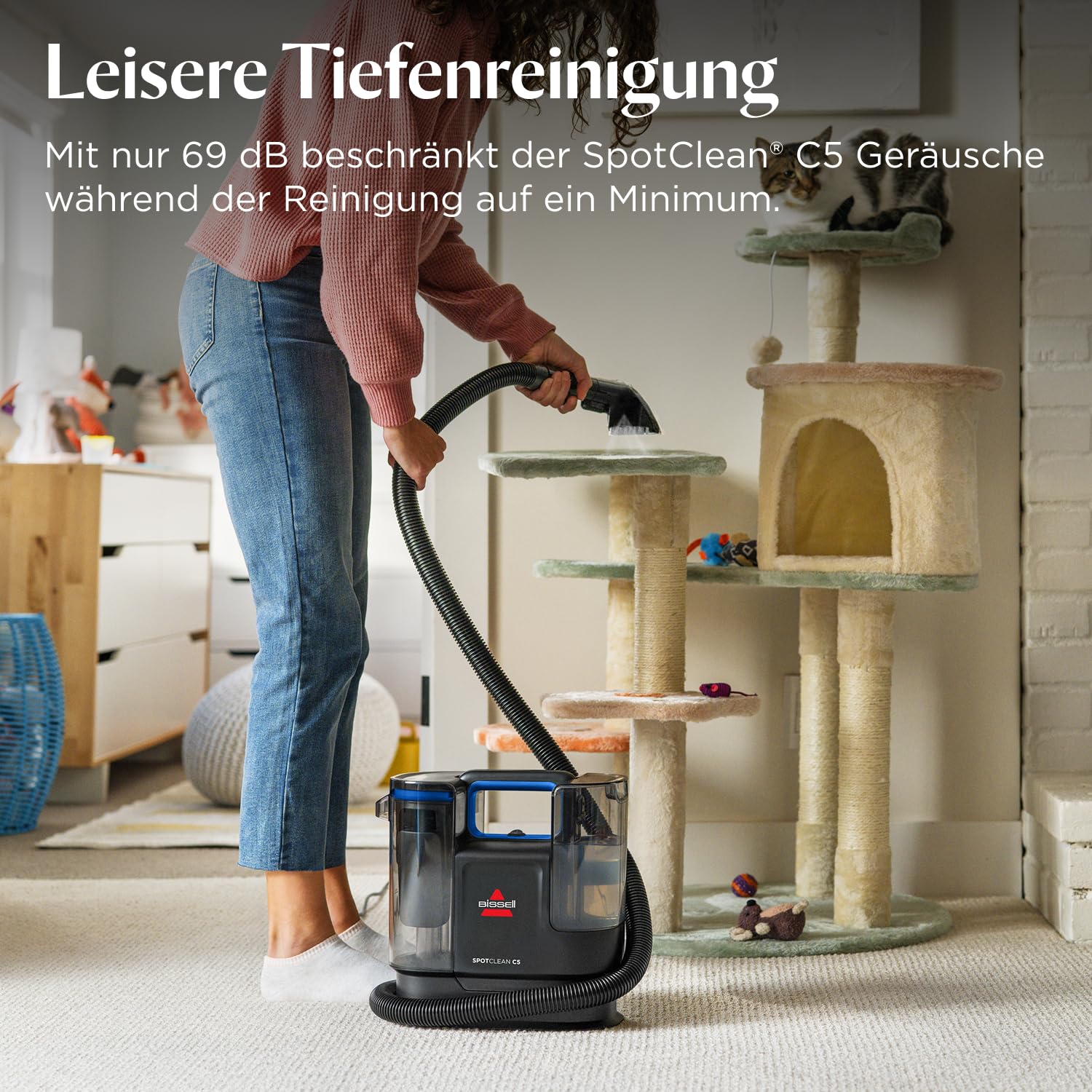 BISSELL SpotClean C5, Polsterreiniger Gerät, Teppichreiniger mit Triple Action System, Leichtgewicht Waschsauger, Nasssauger für Teppiche, Polster, Auto & Mehr, Leistungsstarker 400W Motor, 3861N