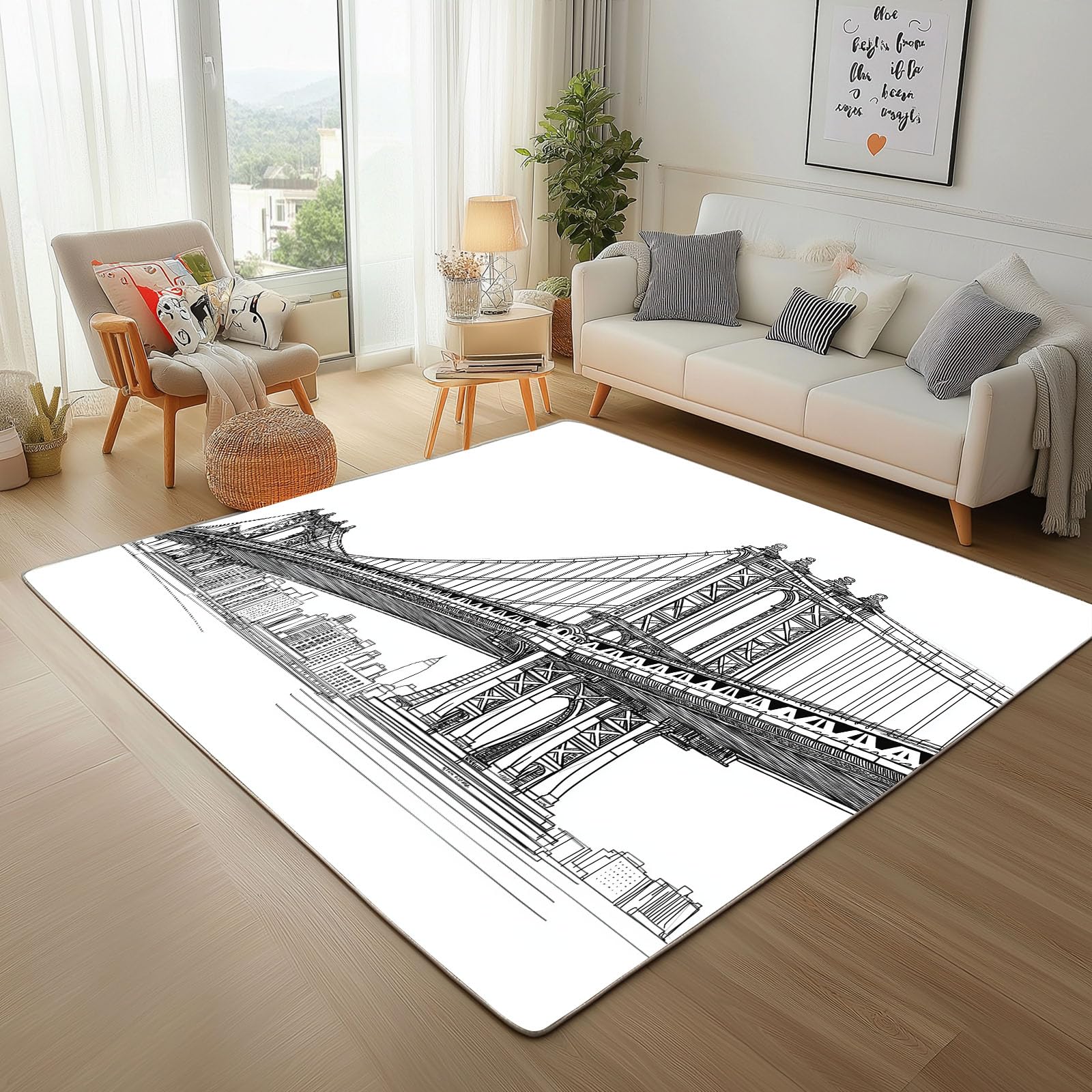 Tapis moderne poil ras gris 160x230cm facile à nettoyer pour chambre