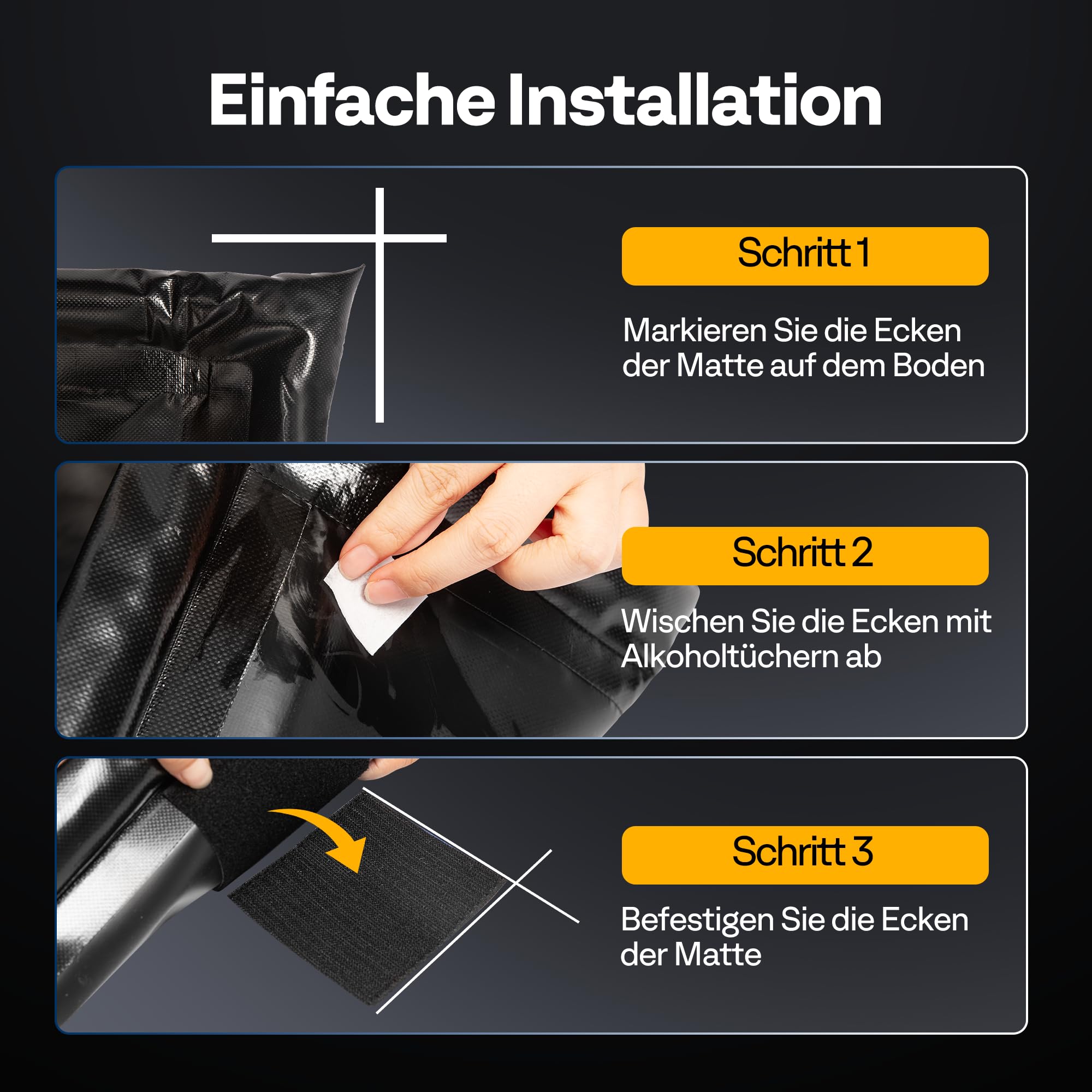 VIVOHOME Garagenbodenmatte, wasserdichte PVC Matte, 256×609cm, Schwarz | Wasserdicht, PVC