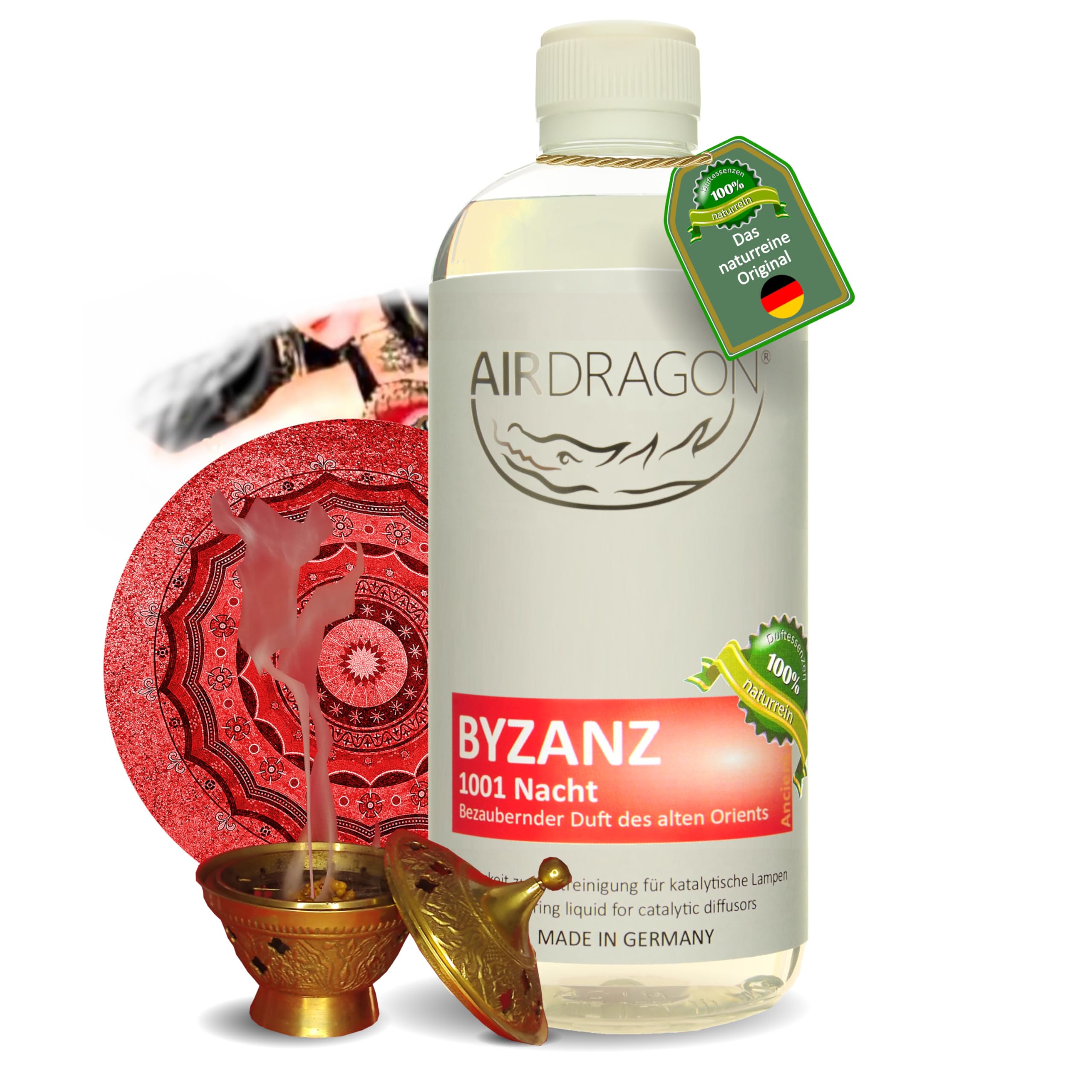 AIRDRAGON® BYZANZ • Do każdej lampy katalitycznej • Bez sztucznych substancji zapachowych • 1000 ml Premium naturalny zapach do pomieszczeń
