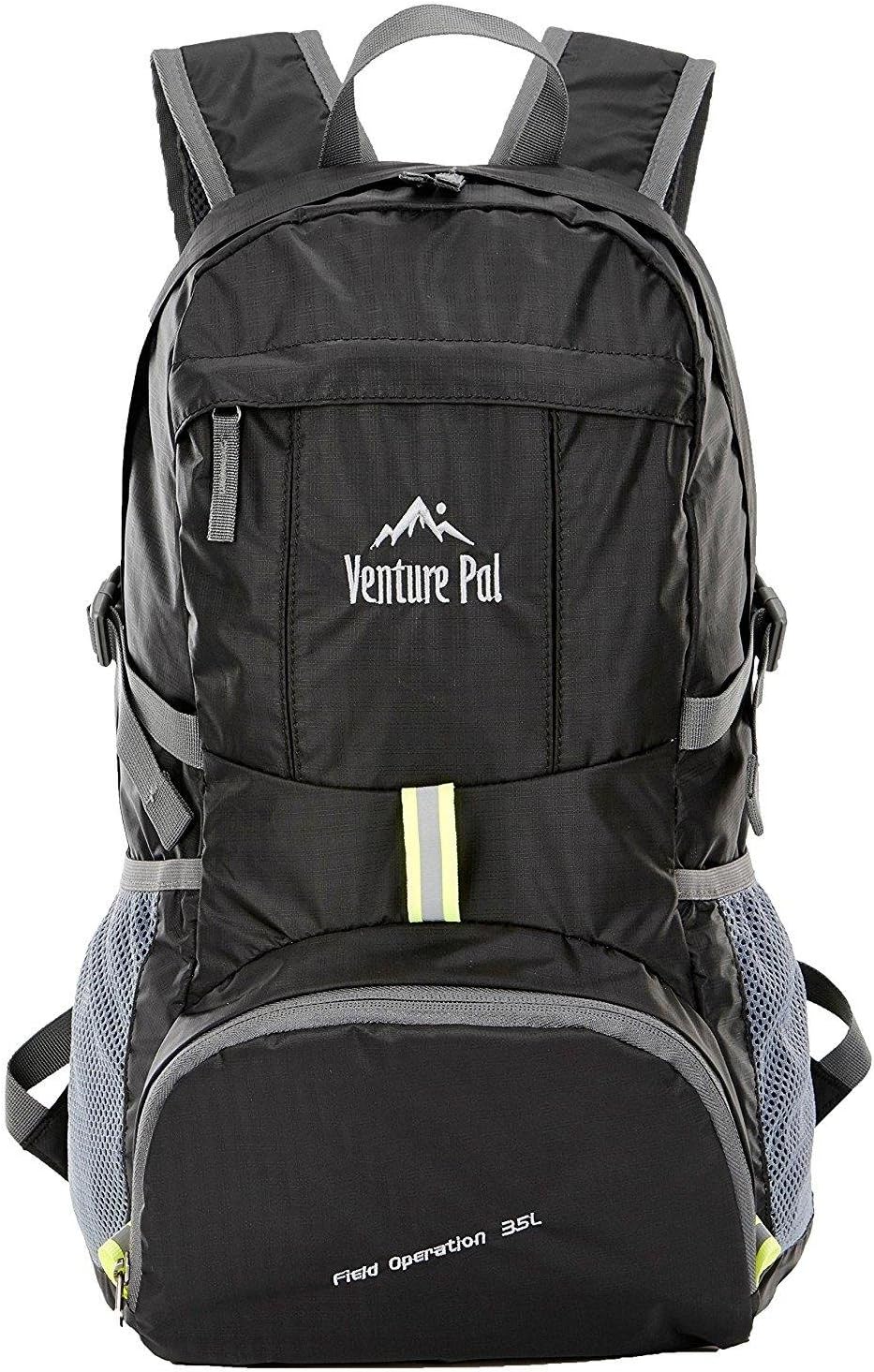 Venture Pal Ultralight Lightweight Packable Foldable Travel Camping Hiking Outdoor Sports Backpack Daypack (Black) Venture Pal Ultralight Lightweight Packable Foldable Travel Camping Hiking Outdoor Sports Backpack Daypack (Black)