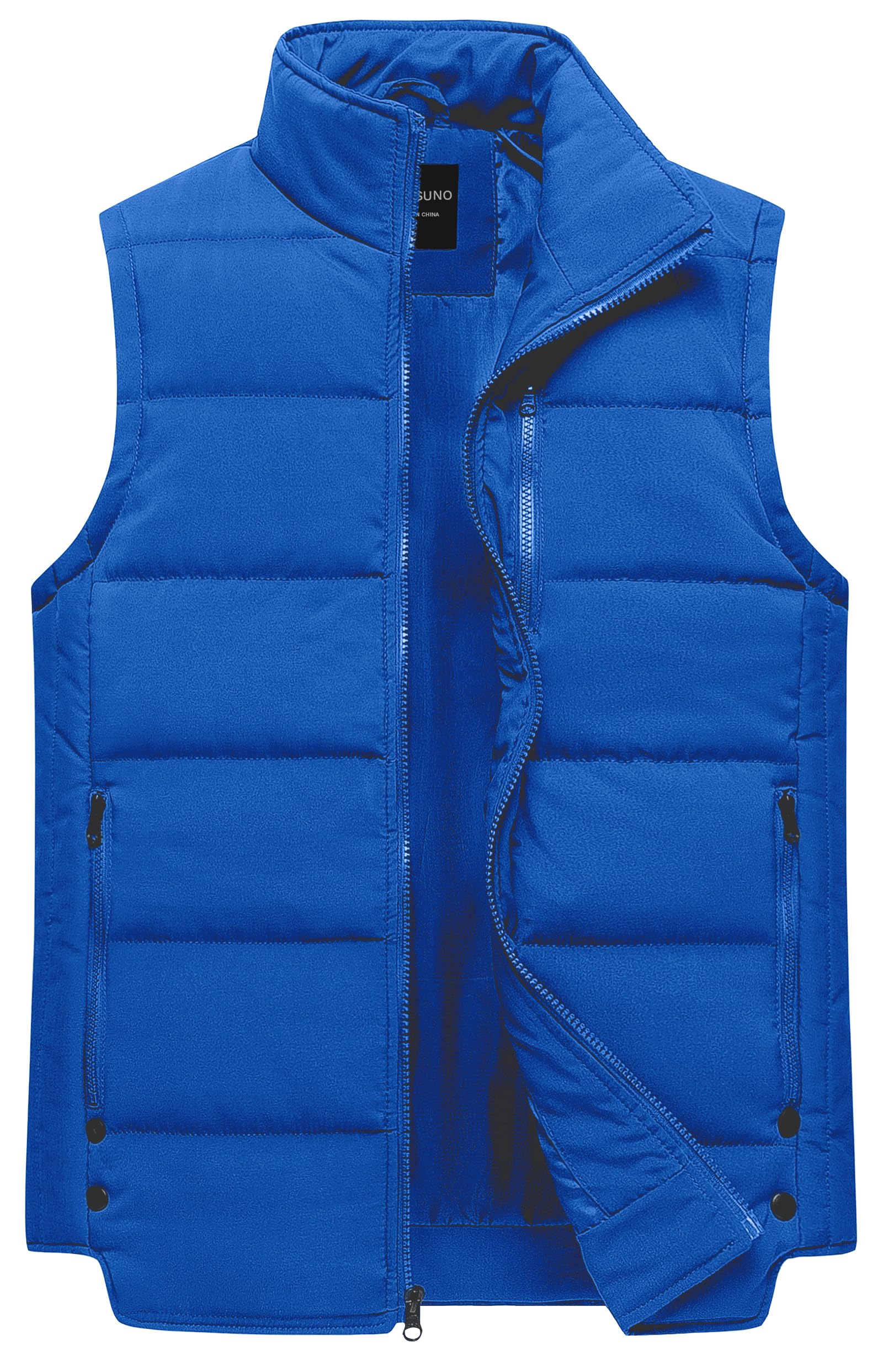 Chrisuno Men's Puffer Vest Outdoor Casual Jacket Stand Collar Padded Vest Coats