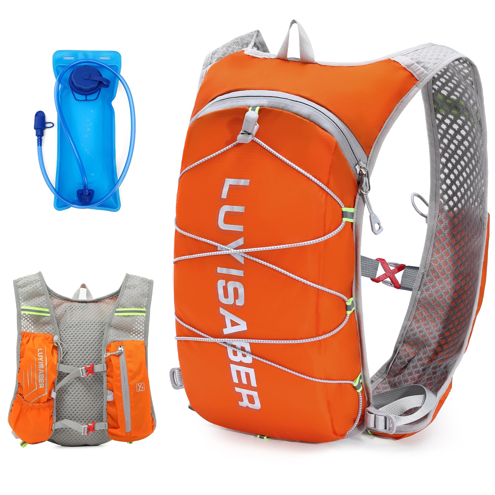 COSCOOARunning Hydration Backpack Lightweight ,Running Vest for Women,Hiking Backpack with 1.5L Water Bladder Bag Men Adjustable Daypack for Cycling, Hunting, Marathoner Running Race